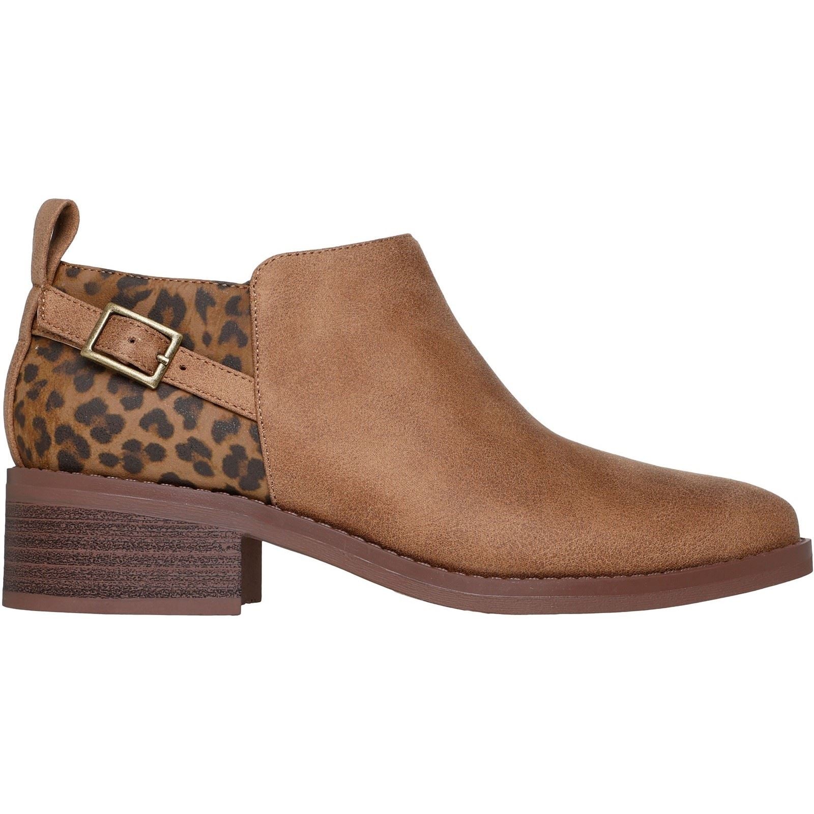 Skechers BOBS Wander Luxe Bottes Chelsea À Talons En Châtaignier Pour Femmes