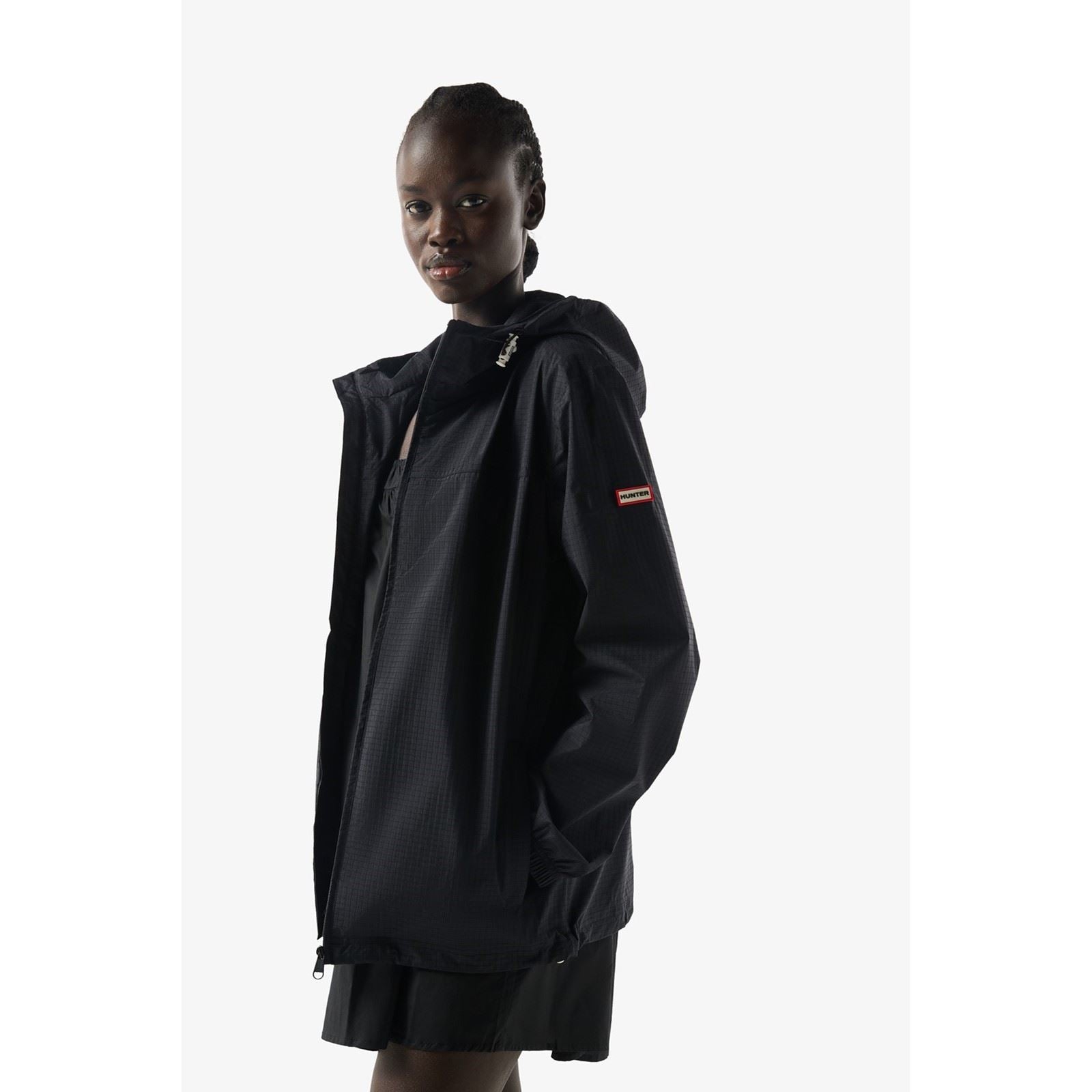 Hunter Packable Rain Veste De Pluie Unisexe Noire Pliable