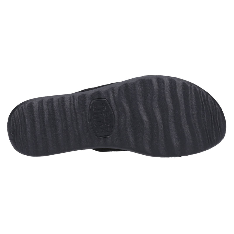 HEYDUDE Christi Slide Distressed Sandales Noires Pour Femmes