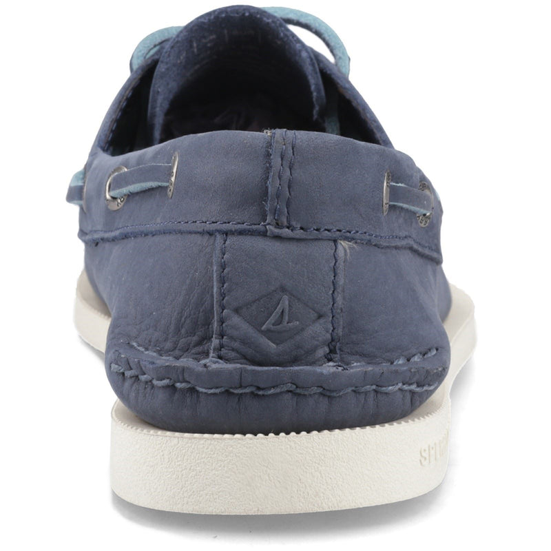 Sperry Authentic 2 Eye Chaussures Bateau Pour Hommes En Cuir Bleu Foncé