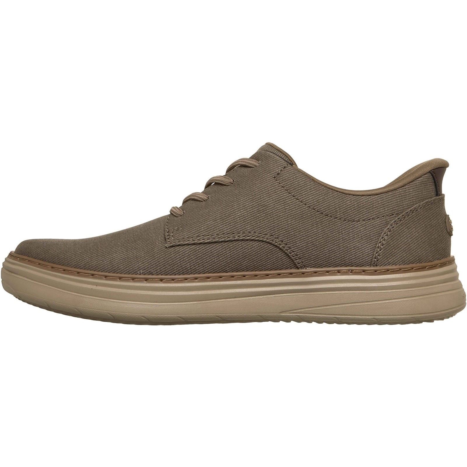 Skechers Hyland Justino Chaussures À Lacets Pour Hommes En Taupe Foncé En Textile