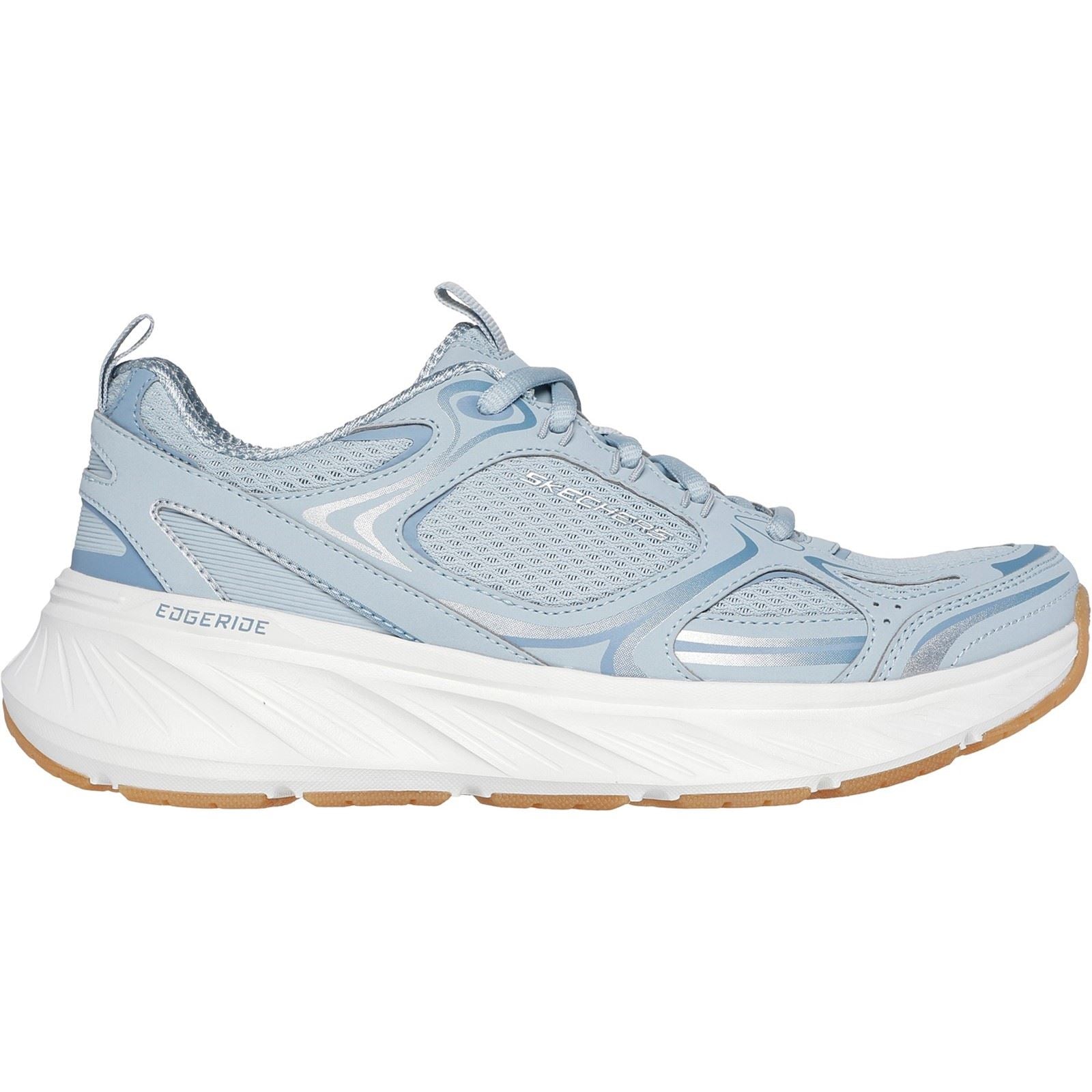 Skechers Edgeride Silver Eclipse Baskets Synthétiques Bleues Pour Femmes