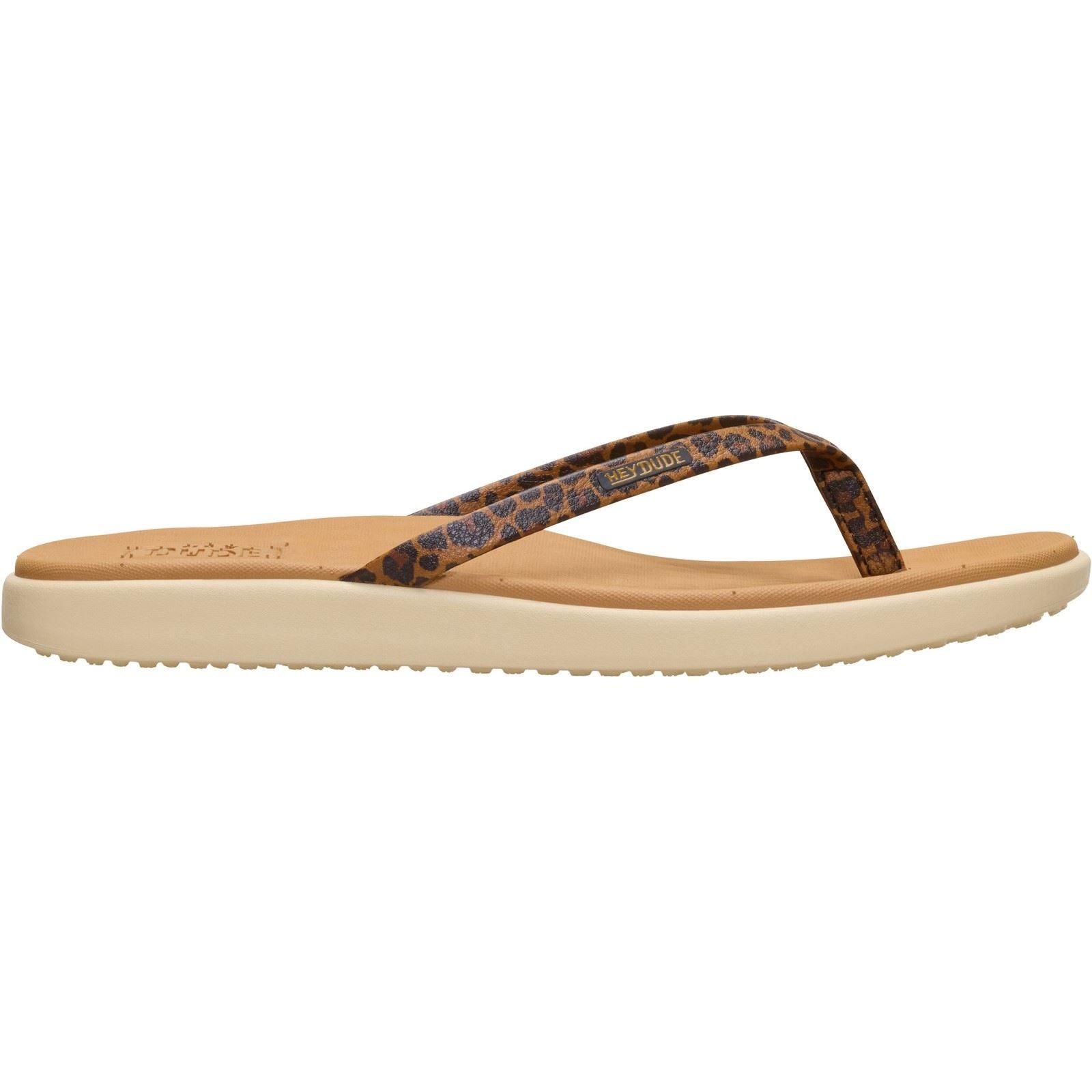 HEYDUDE Maui Breeze Tongs En Léopard Fauve Pour Femmes En Polyuréthane