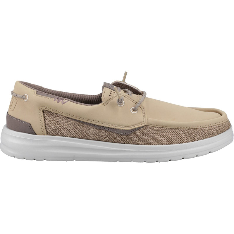 HEYDUDE Welsh Grip Classic Mesh Mocassins Bateau Marron En Mélange De Coton Pour Hommes