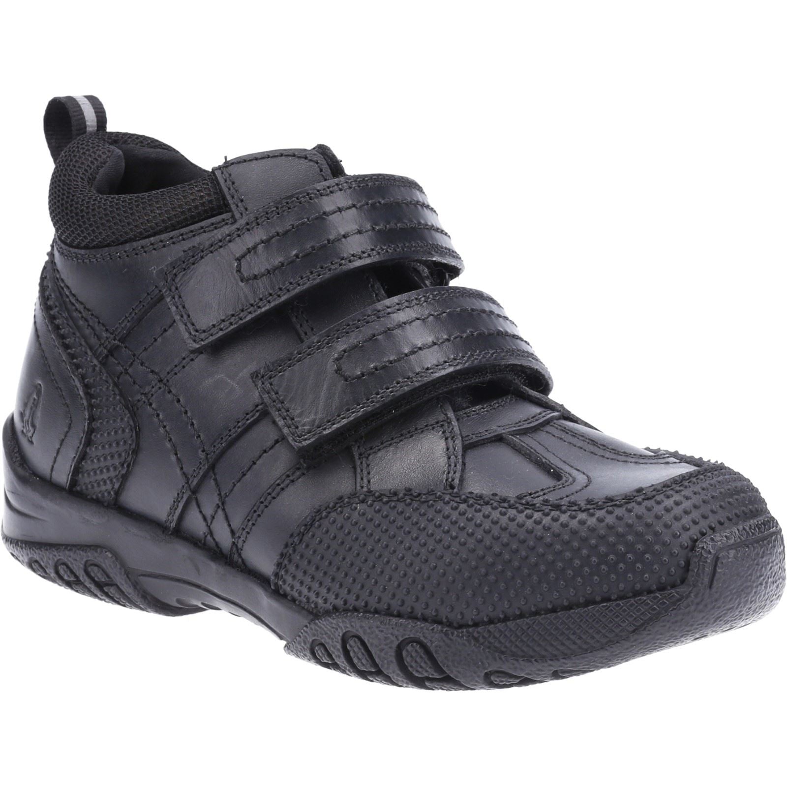 Hush Puppies Jezza Senior Bottes Noires En Cuir Pour Garçons