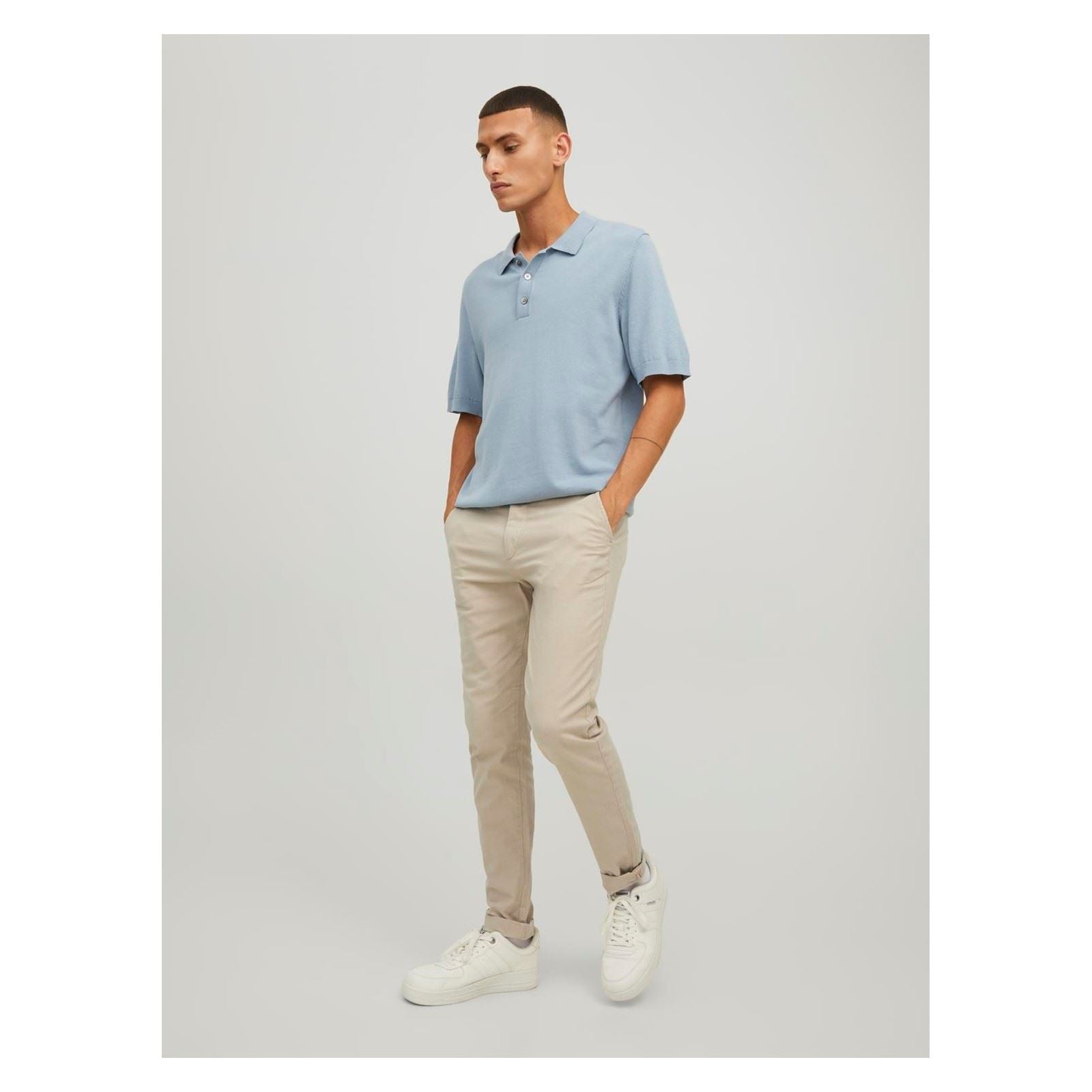 Jack & Jones Marco Pantalons Chinos En Coton Pour Hommes Blanc Cassé