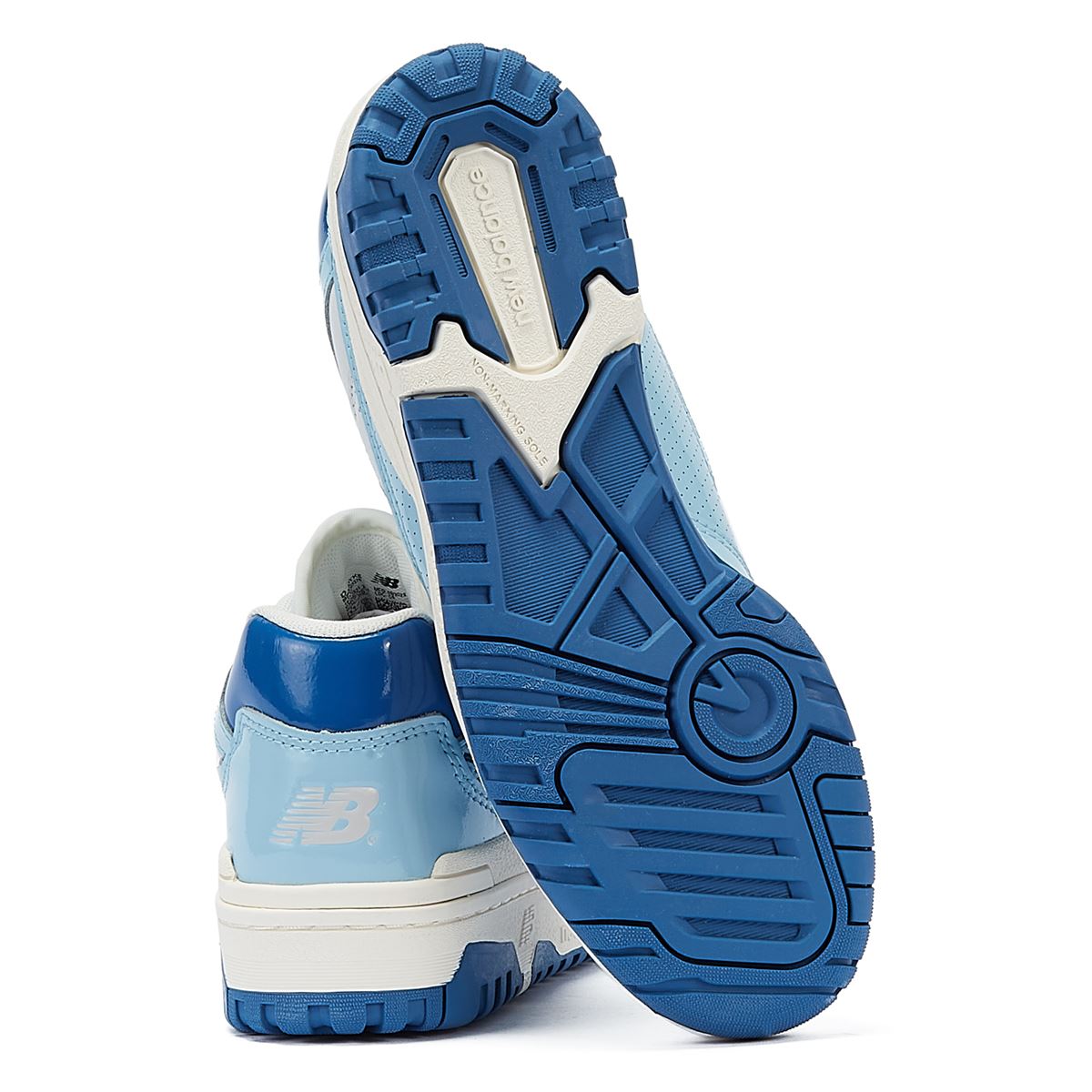 New Balance 550 Baskets Blanches/Bleues En Chrome Breveté