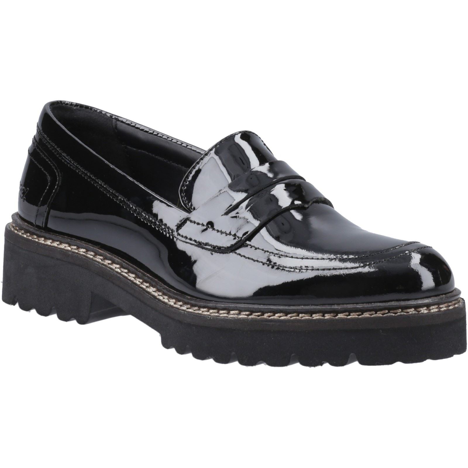Pod Kenny Mocassins En Cuir Noirs En Vernis Pour Femmes