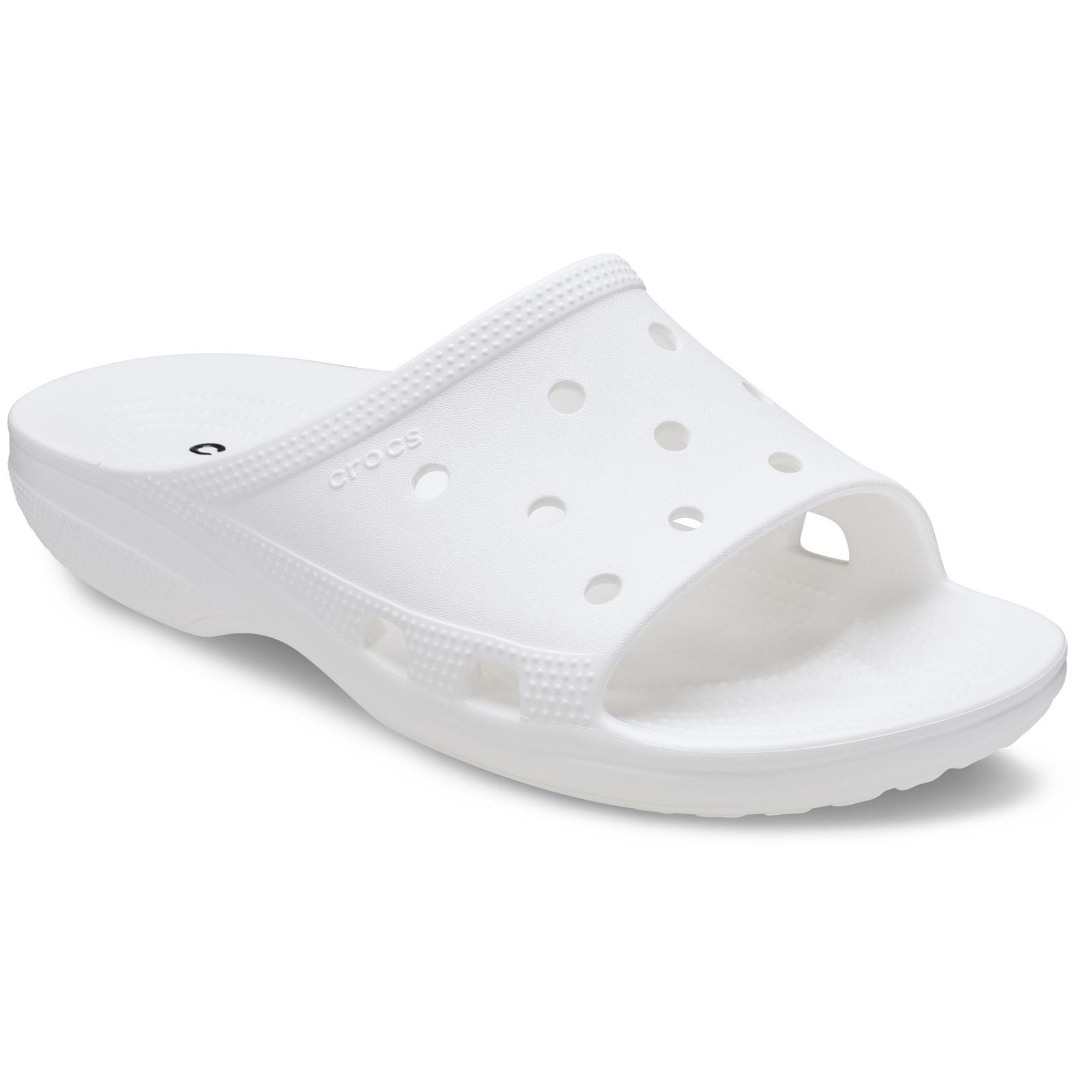 Crocs Classic Slide Pantoufles Blanches En Thermoplastique Pour Femmes