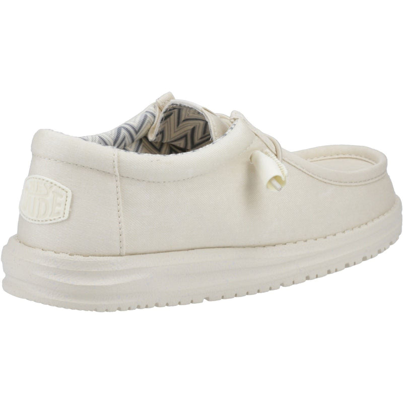 HEYDUDE Wally Canvas Chaussures Bateau Blanches En Coton 100% Pour Hommes