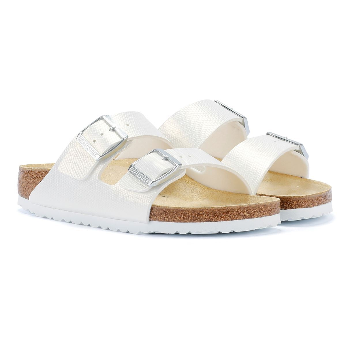 Birkenstock Arizona Sandales En Nubuck Blanc Pour Femmes