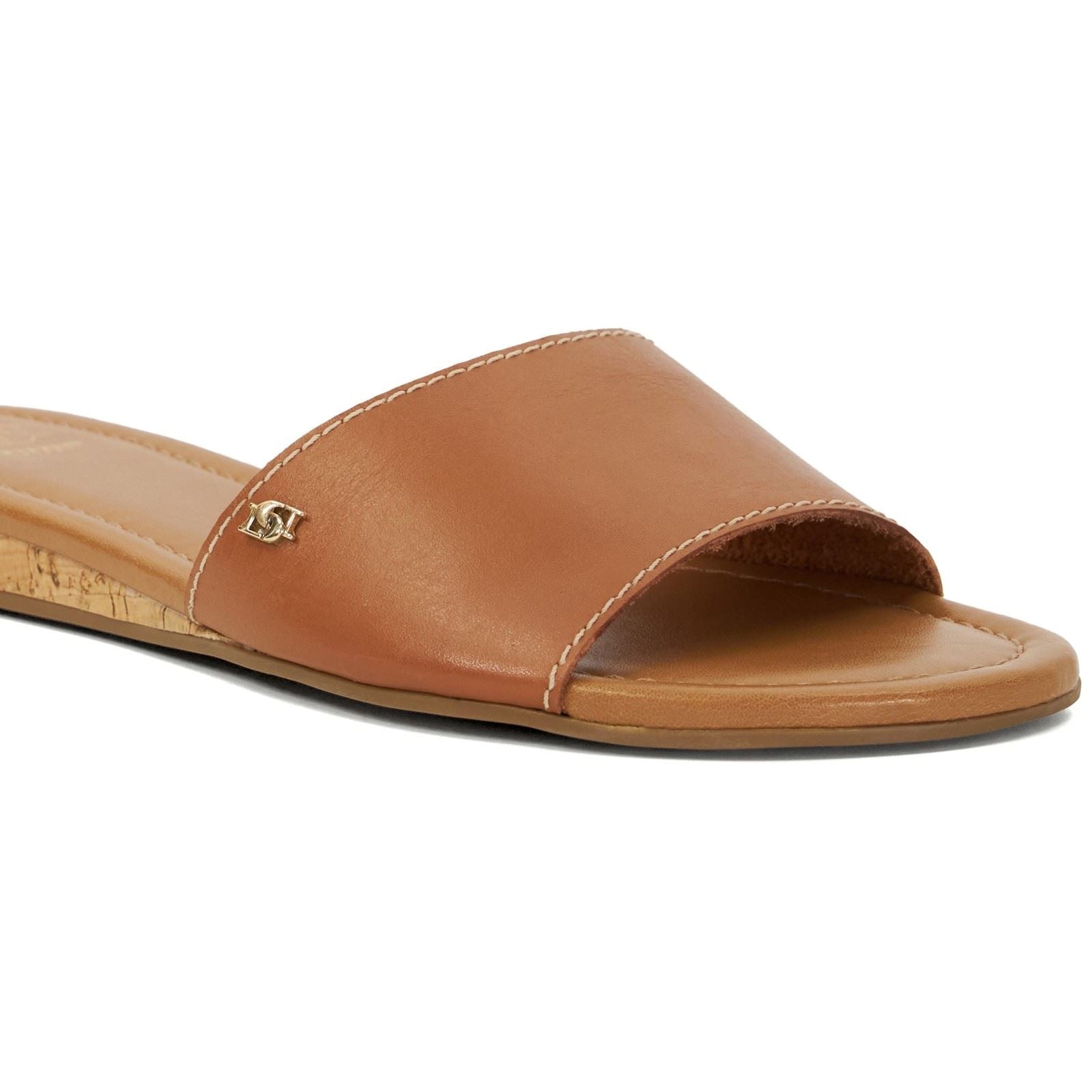 Dune Lino Sandales En Cuir Pour Femme Couleur Tan