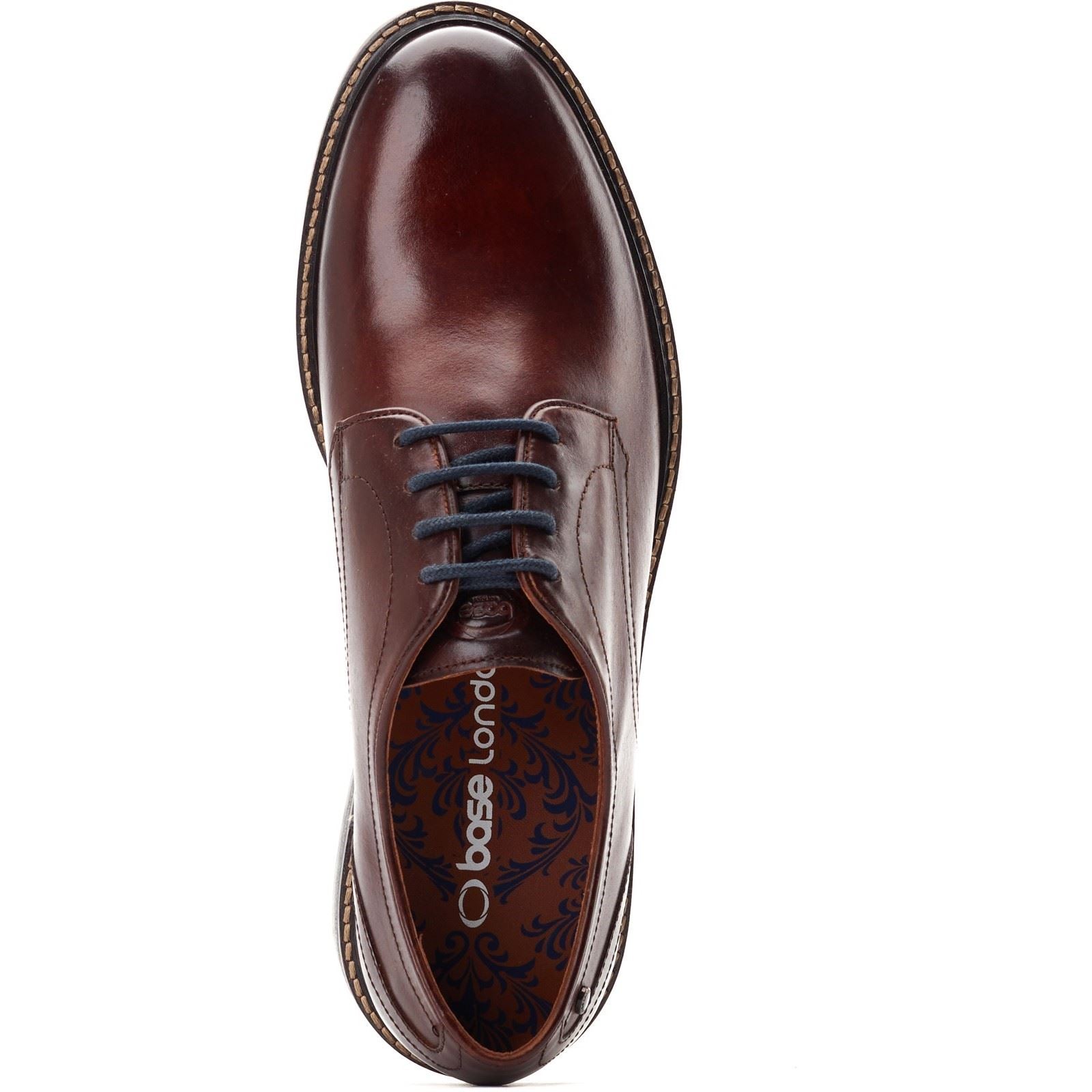 Base London Mawley Chaussures Oxford En Cuir Marron Brûlé Pour Hommes