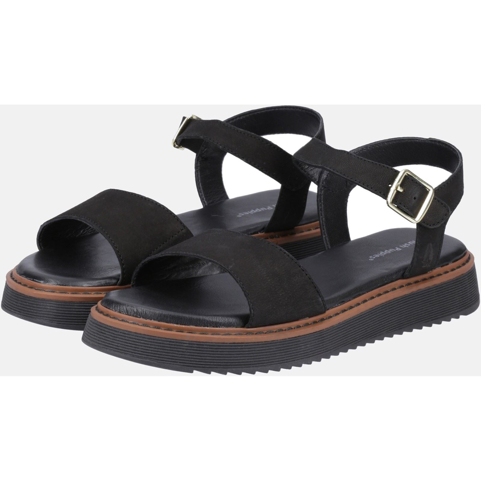 Hush Puppies Cassie Sandales Noires Pour Femmes En Nubuck