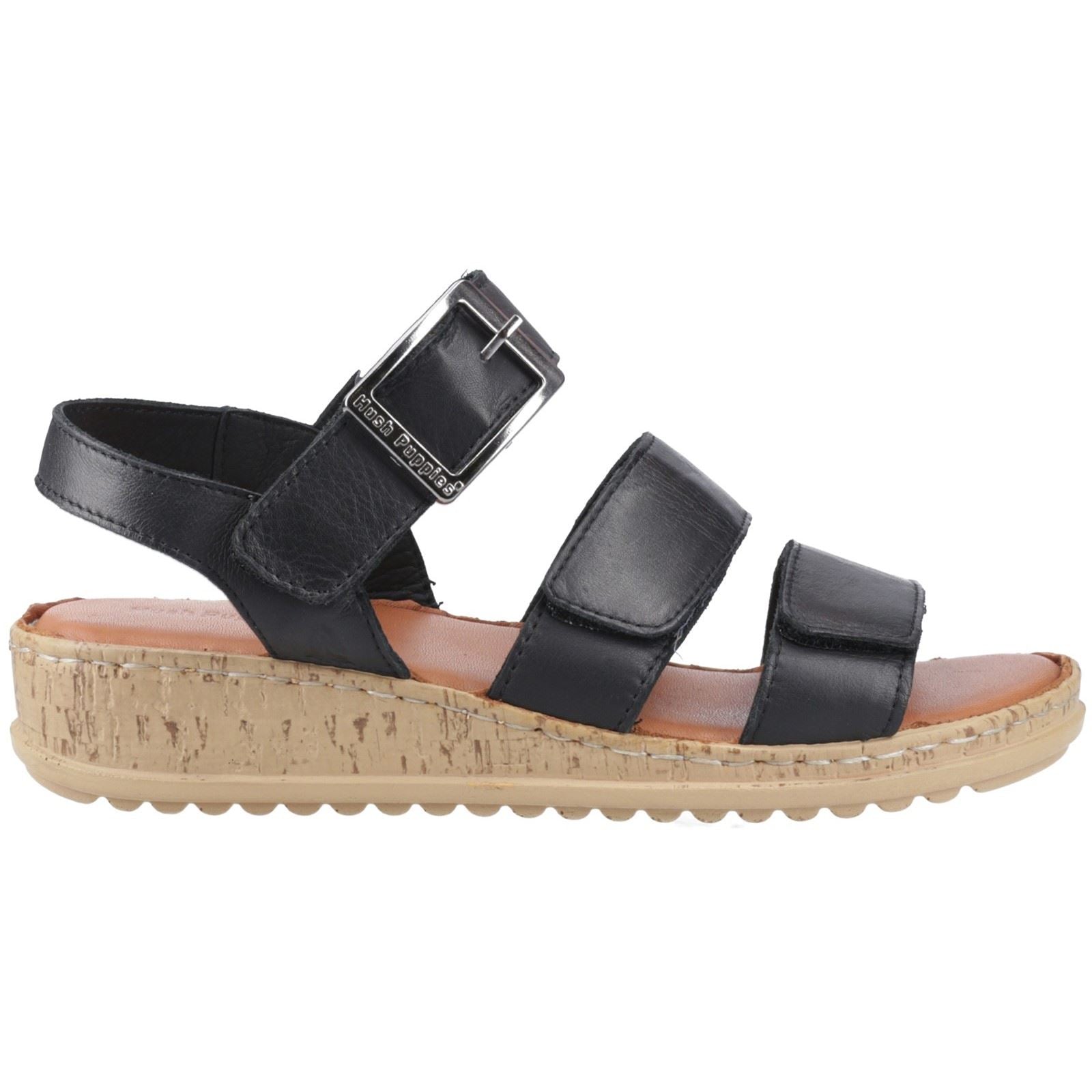 Hush Puppies Eliana Sandal Sandales Noires En Cuir Pour Femmes