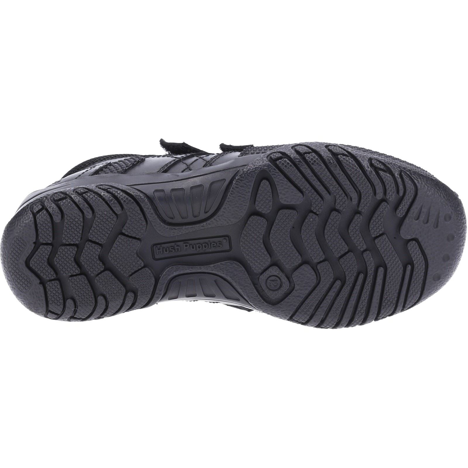 Hush Puppies Jezza Senior Bottes Noires En Cuir Pour Garçons