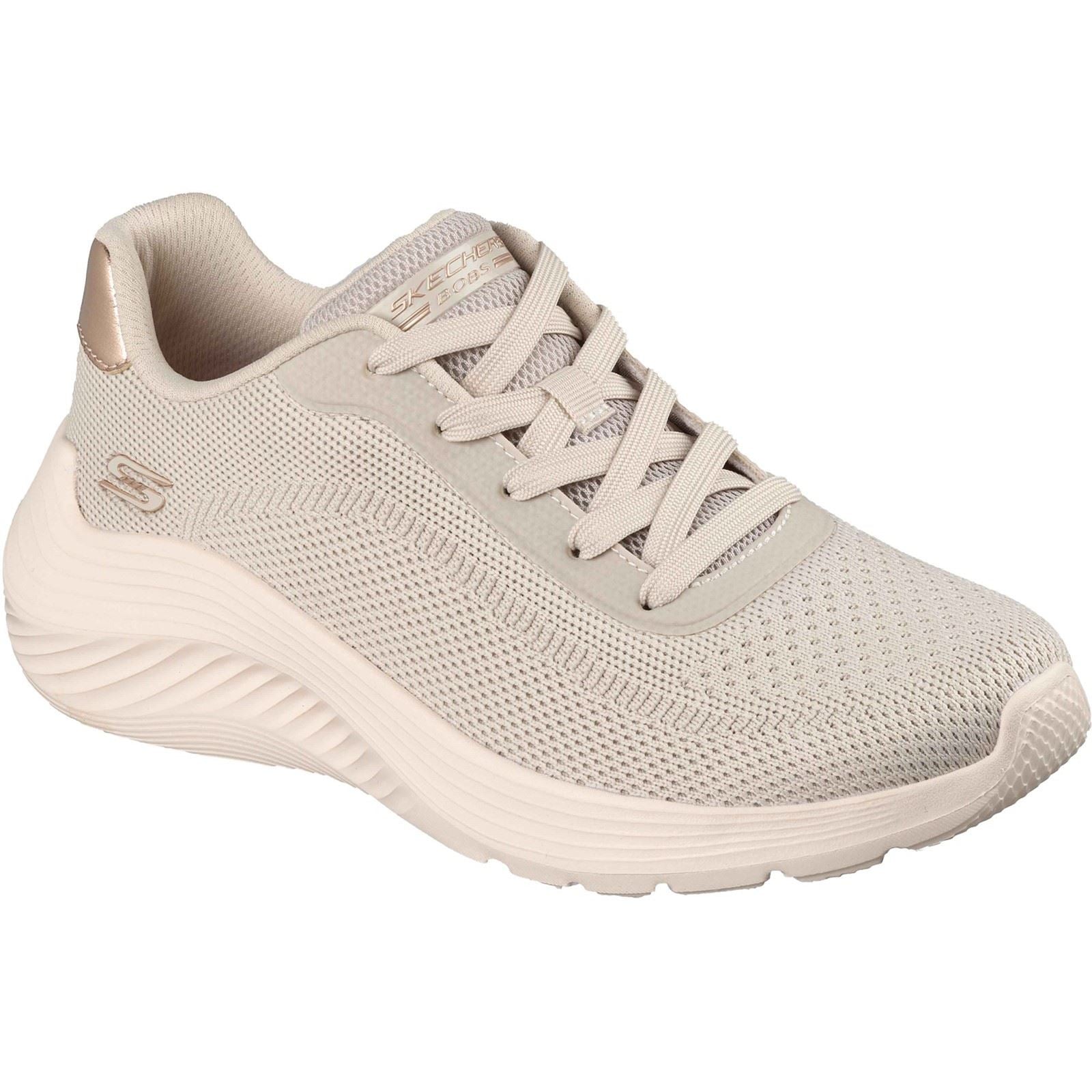 Skechers Bobs Squad Waves Current Look Baskets Blanches Cassées Pour Femmes En Textile