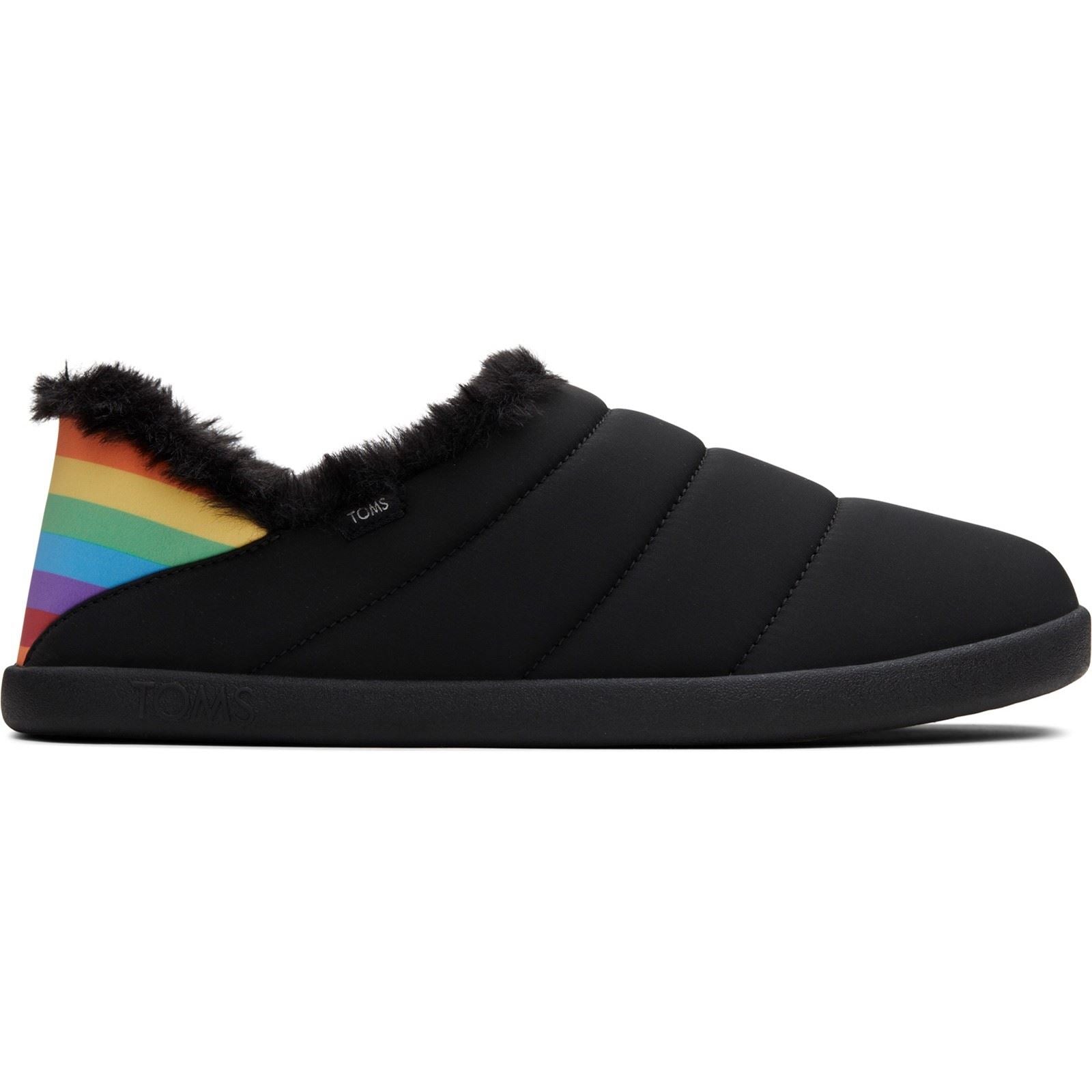 TOMS Ezra Chaussons En Nylon Pour Femmes Noir Mat Tissé/Arc En Ciel
