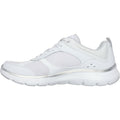 Skechers Flex Appeal 5.0 Fresh Touch Baskets En Cuir Blanc/Argent Pour Femmes