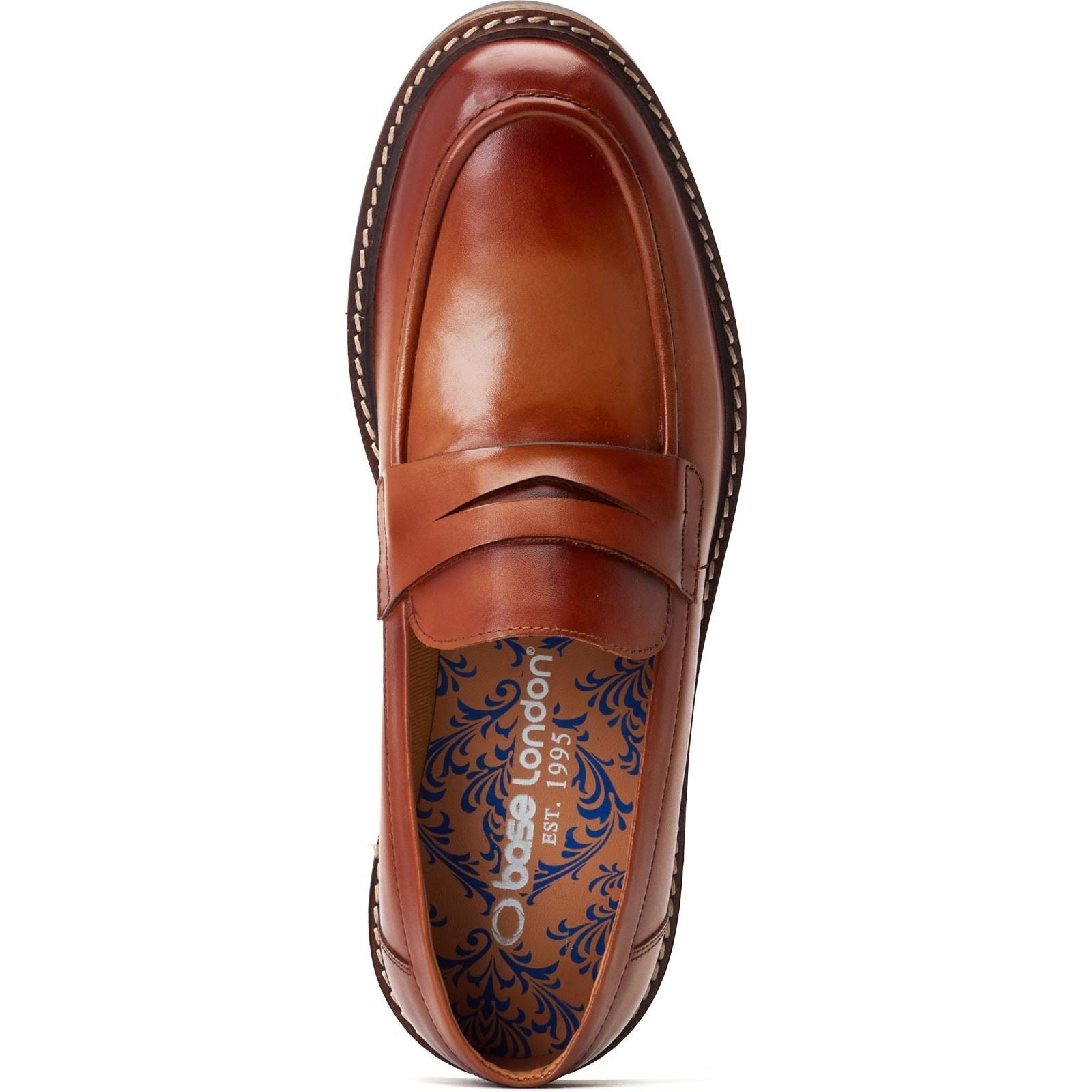 Base London Ivey Chaussures À Enfiler Pour Hommes En Cuir Brûlé