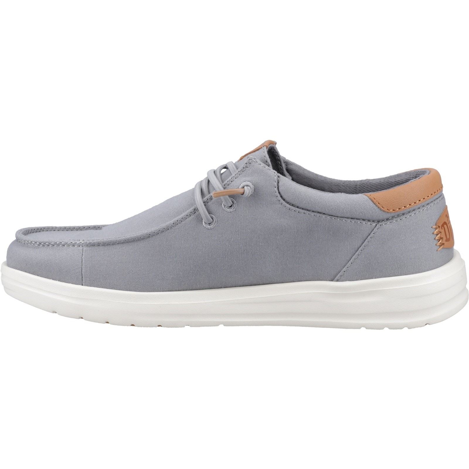 HEYDUDE Paul Canvas Chaussures Mocassins Pour Hommes En Coton Gris Monument