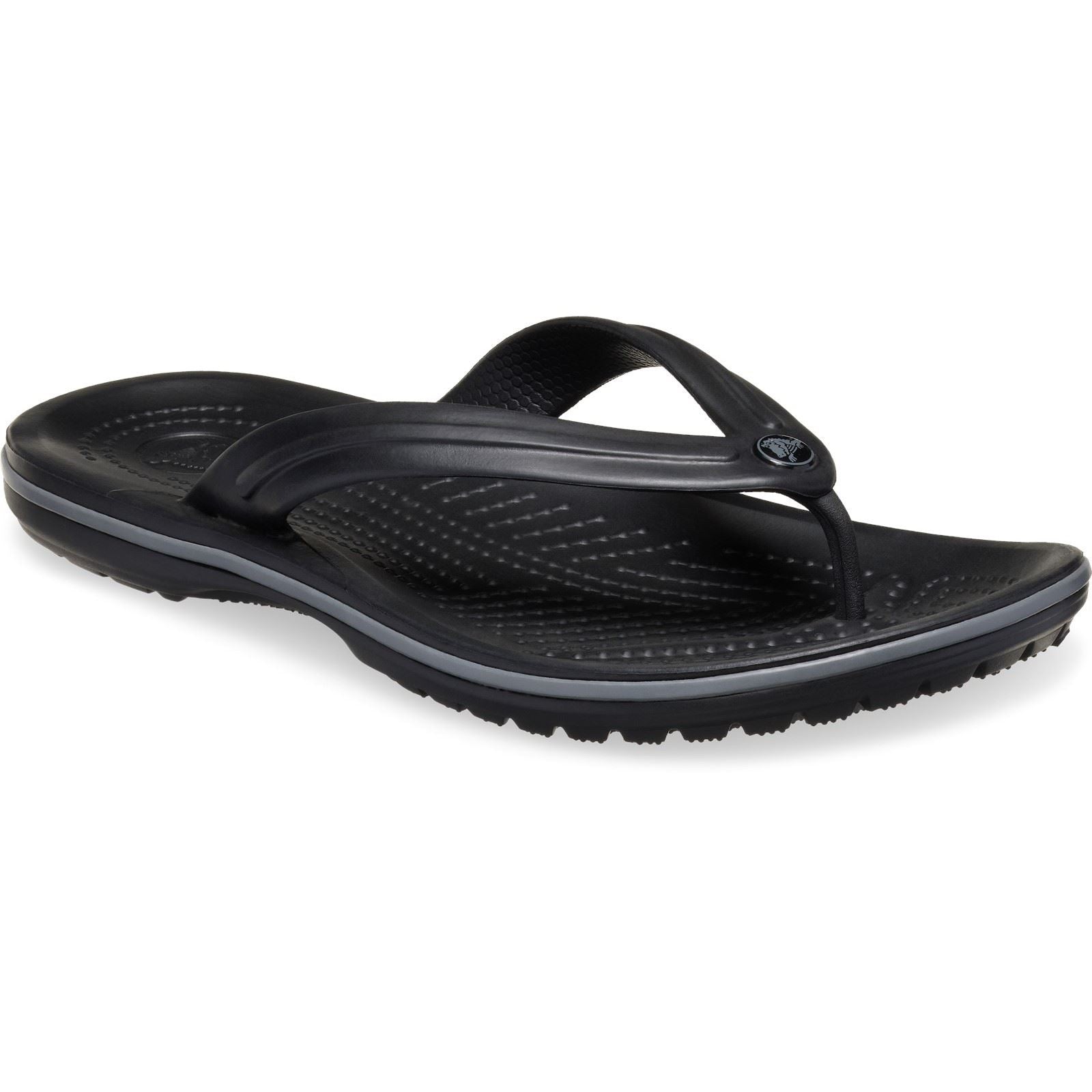 Crocs Crocband Flip Tongs En Caoutchouc Noir/Grey Ardoise
