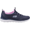 Skechers Summits New Nature Sneakers Femme En Textile Bleu Marine/Rose