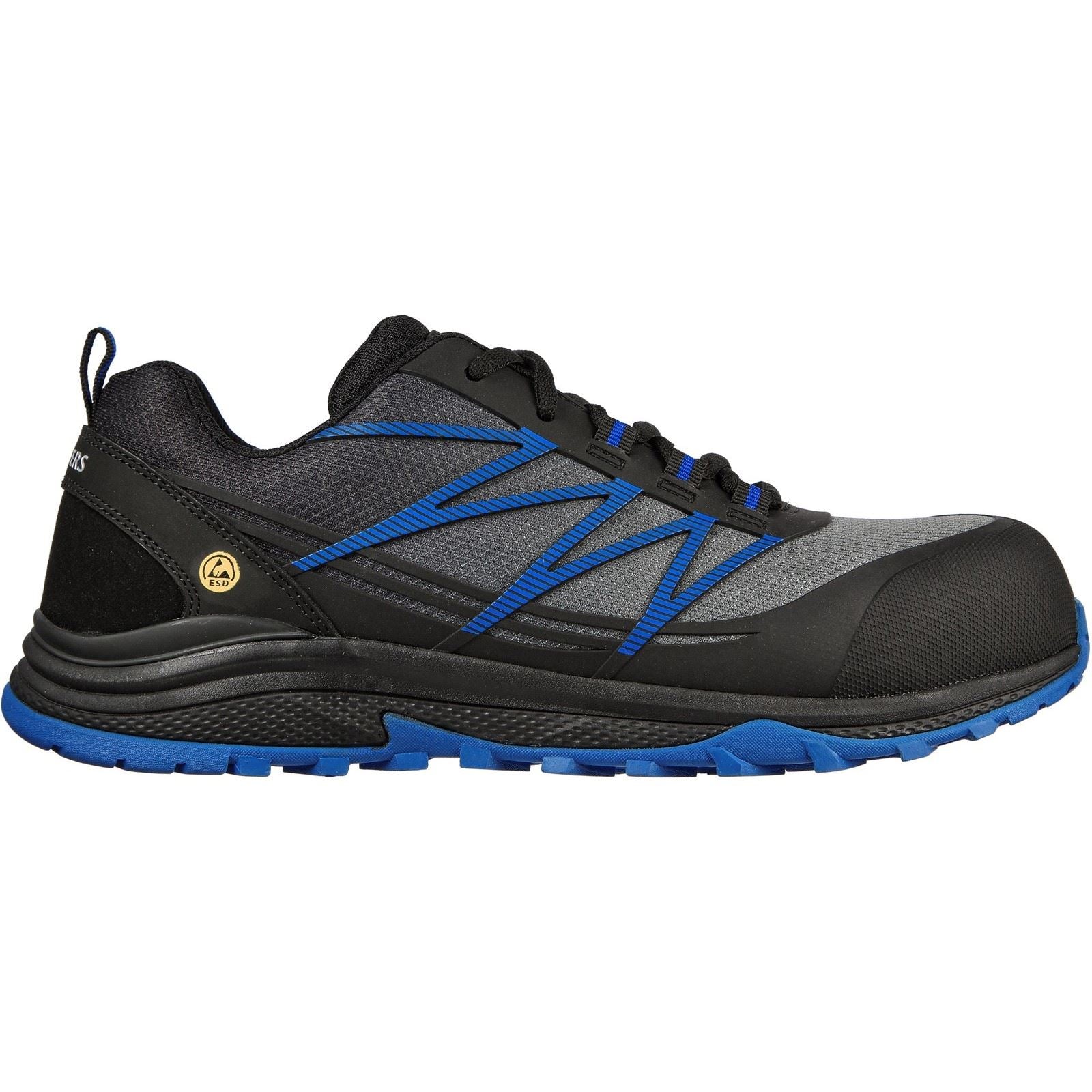 Skechers Workwear Puxal Baskets De Sécurité Noires/Bleues Pour Hommes En Textile