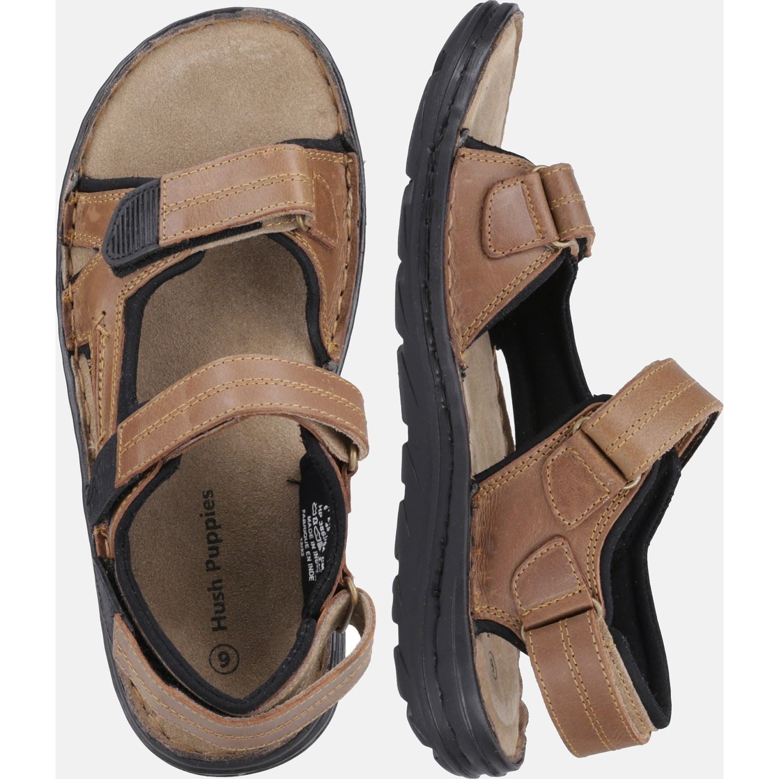 Hush Puppies Alistair Sandales Pour Hommes En Cuir Marron