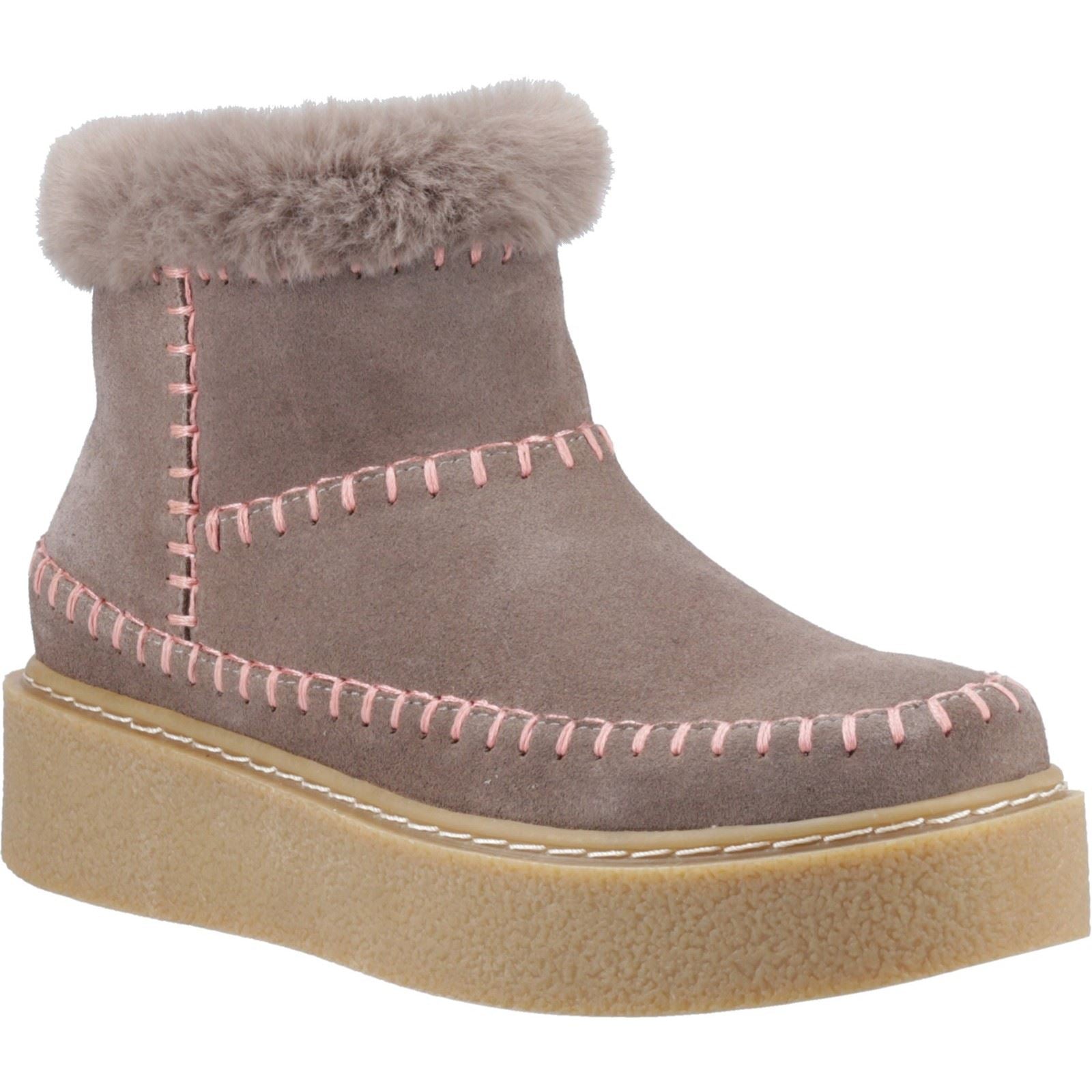 Hush Puppies Brielle Bottines De Cheville D'hiver Pour Femmes En Taupe Suédois