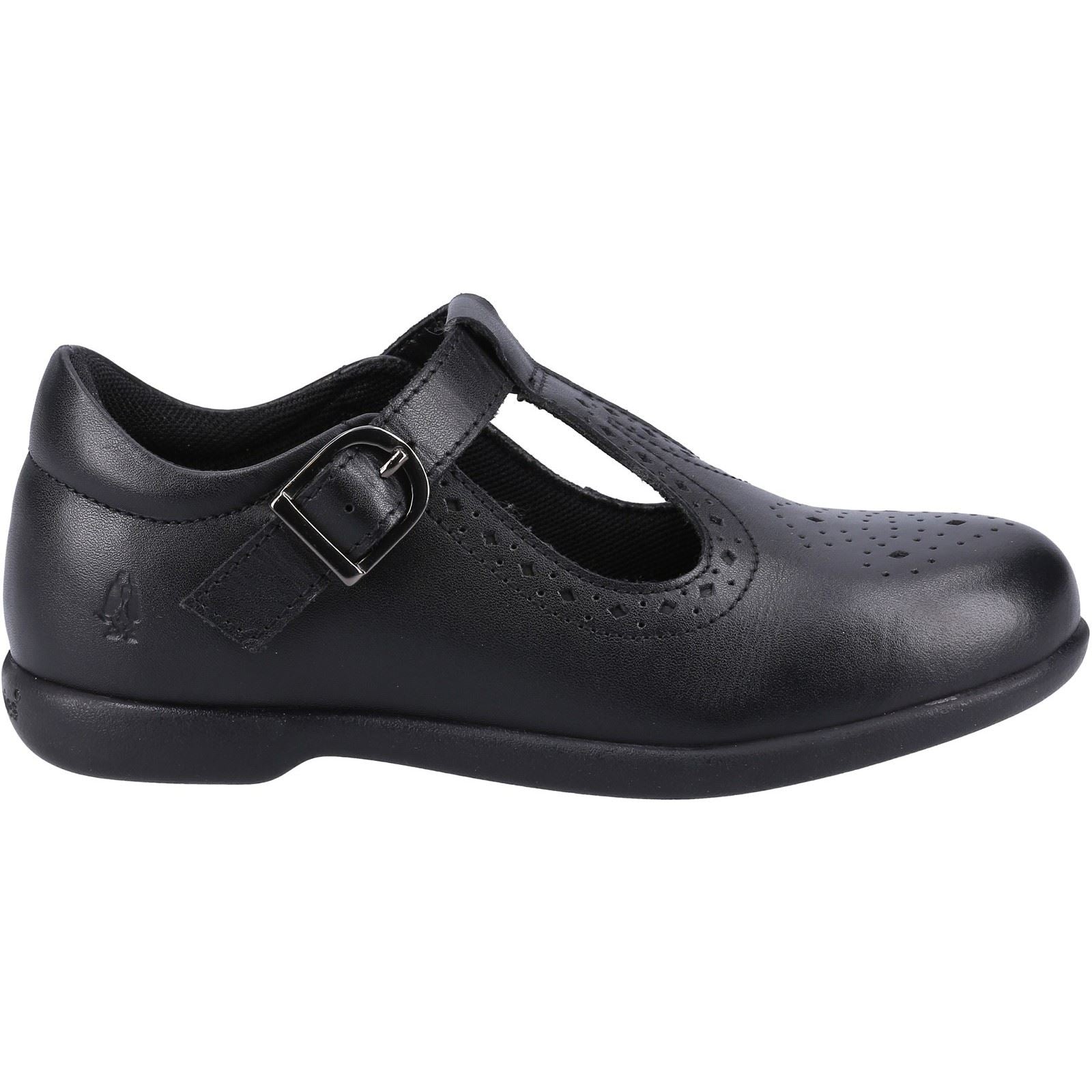 Hush Puppies Britney JNR Chaussures Noires Pour Filles En Cuir