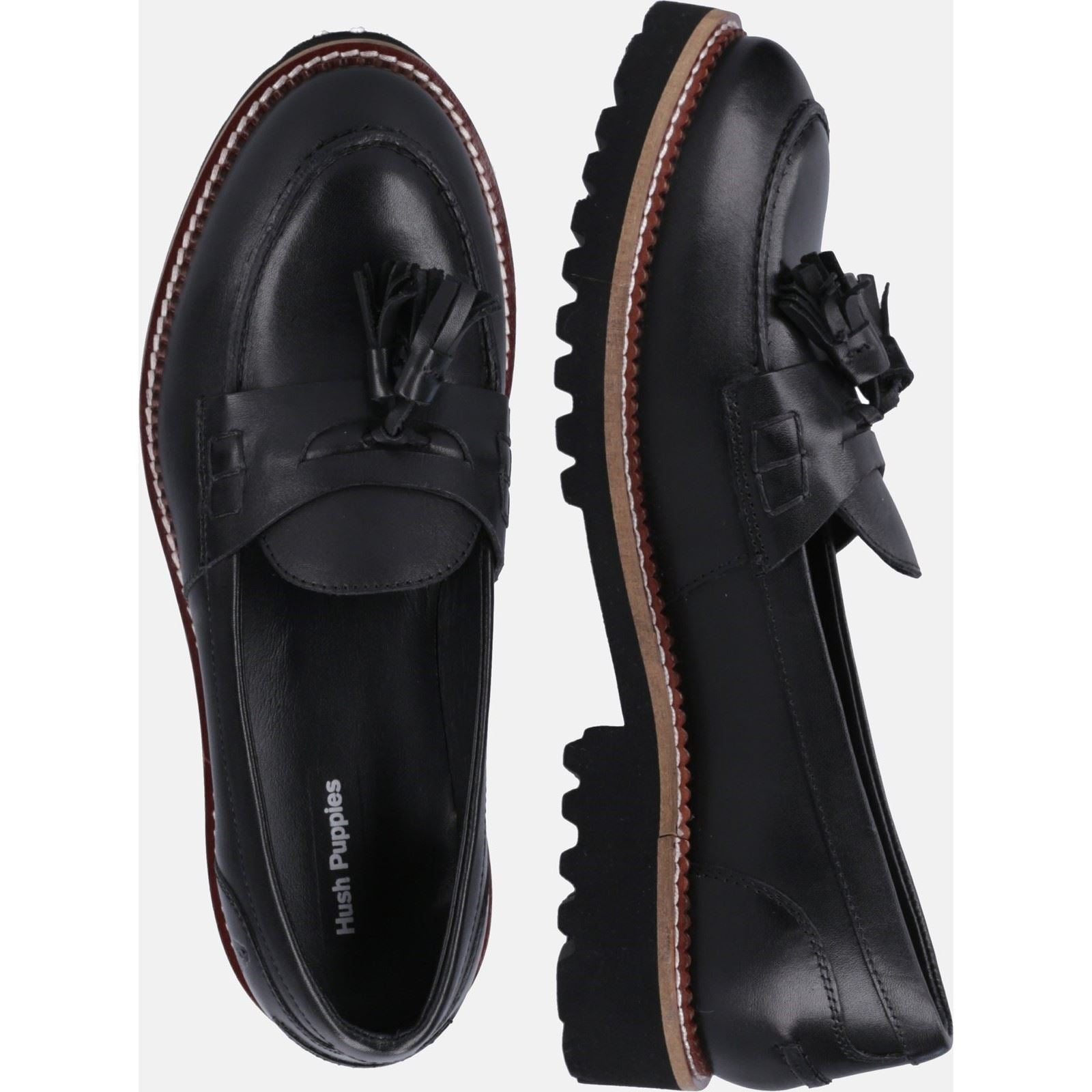 Hush Puppies Ginny Mocassins Noirs En Daim Pour Femmes