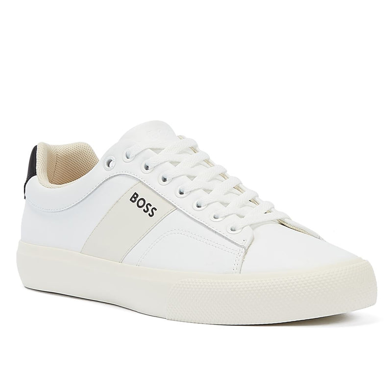 Boss Chaussures De Tennis Blanches Pour Hommes Aiden Open.