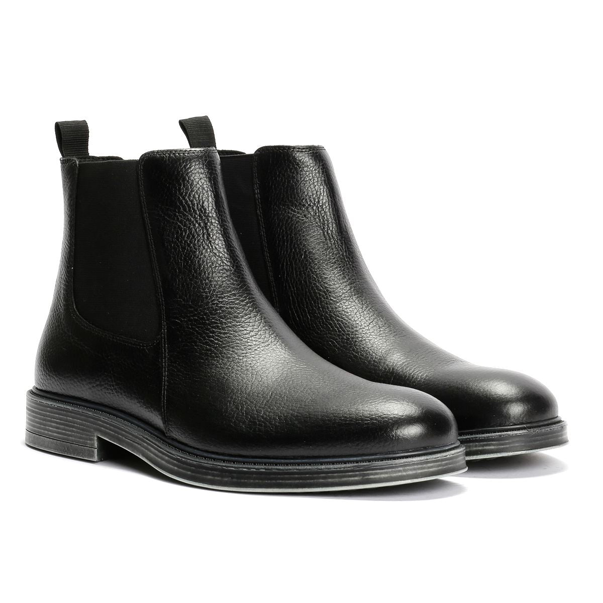 Geox Henreys Bottes Noires En Cuir Pour Hommes