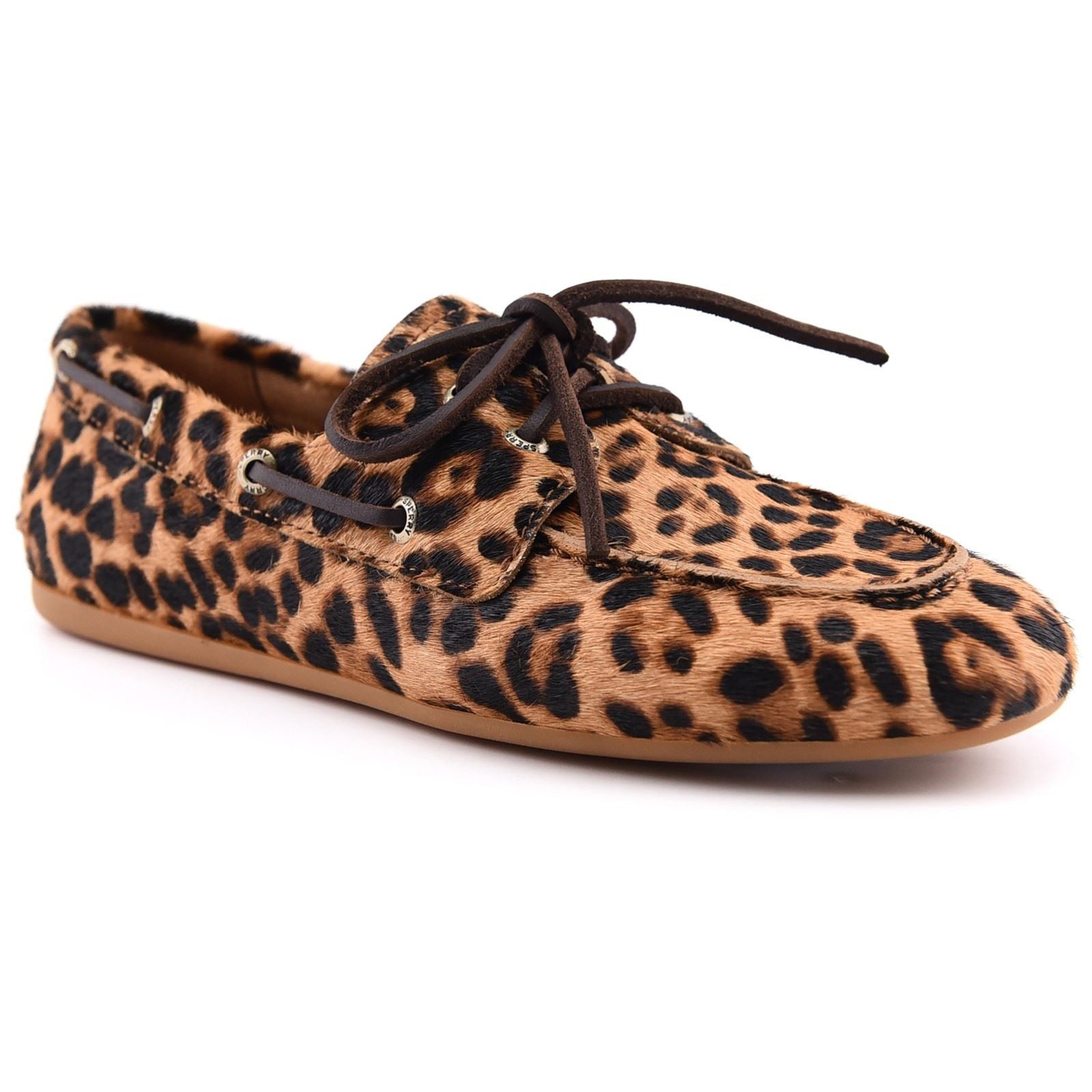 Sperry Slimboat Chaussures Bateau En Cuir Pour Femme Léopard