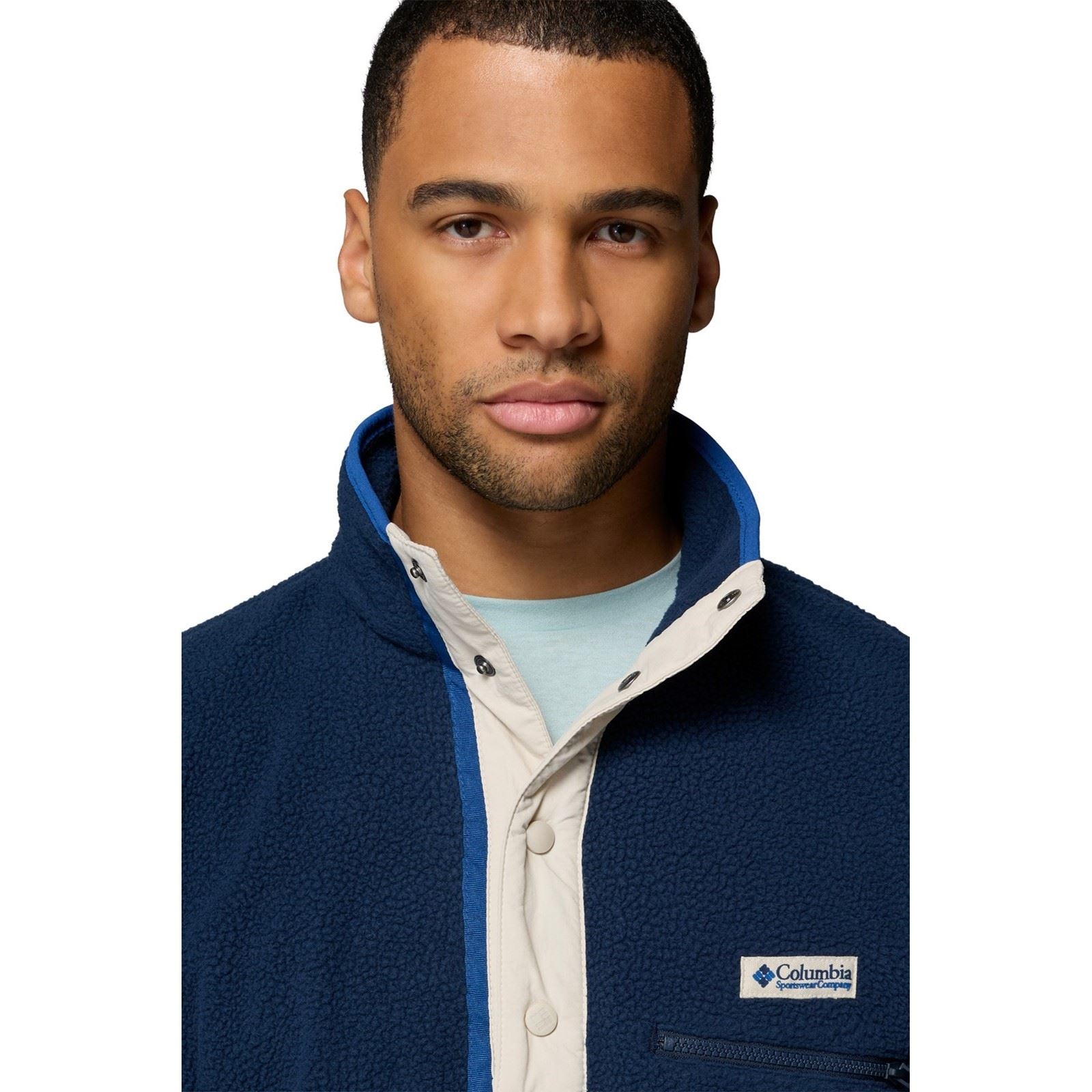 Columbia Helvetia II Half Snap Veste En Polaire Bleue Pour Homme