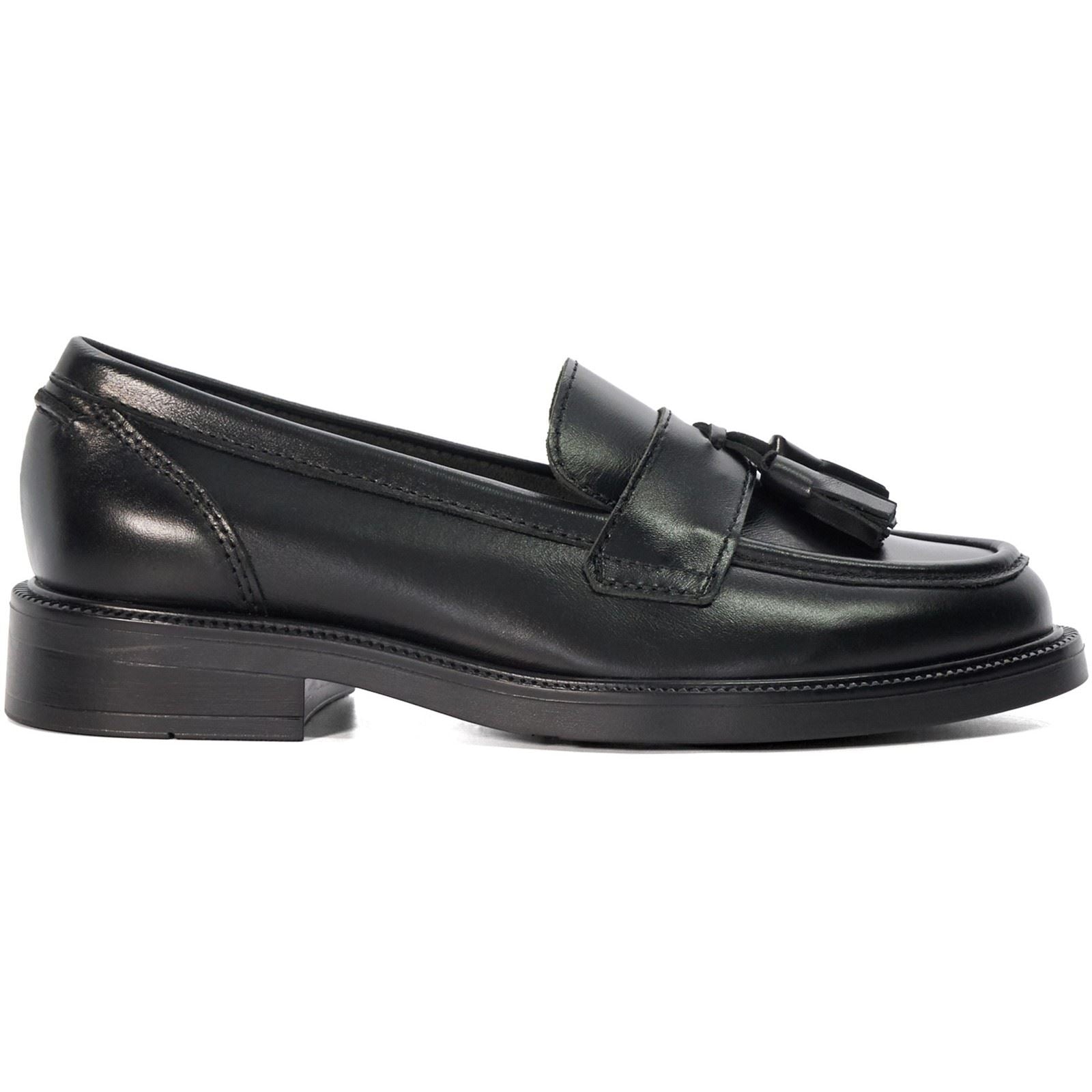 Dune Garda Mocassins Noirs Pour Femmes En Cuir