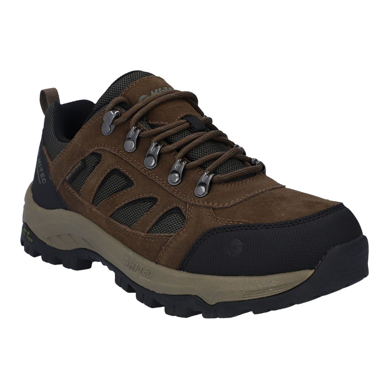 Hi-Tec Bandera Expedition Low Chaussures De Randonnée Pour Homme En Cuir Brun Fumé/kaki
