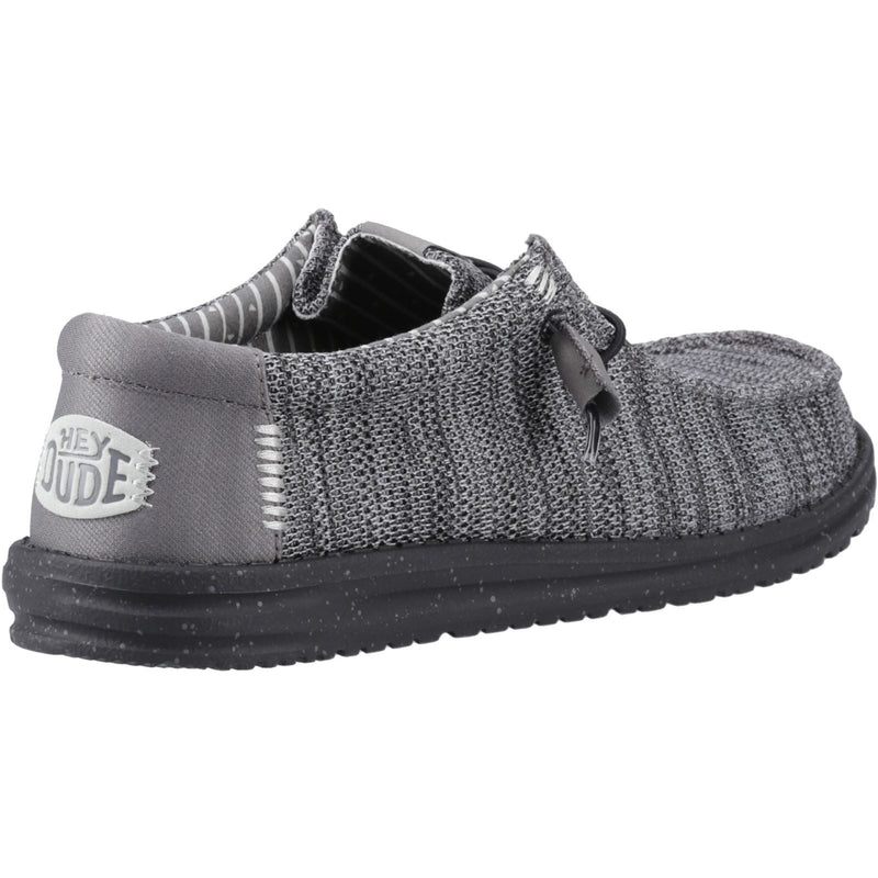 HEYDUDE Wally Stretch Mesh Chaussures Mocassins Pour Hommes En Polyester Gris Granit/noir
