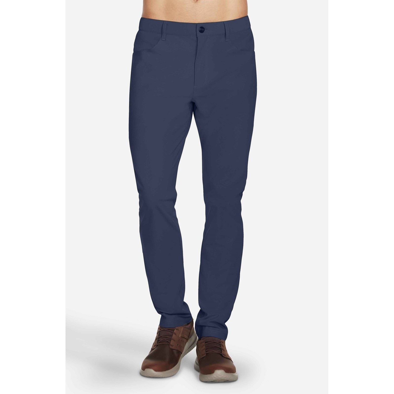 Skechers GO WALK Premium 5 Pocket Pantalons Chinos Gris En Polyester Pour Homme