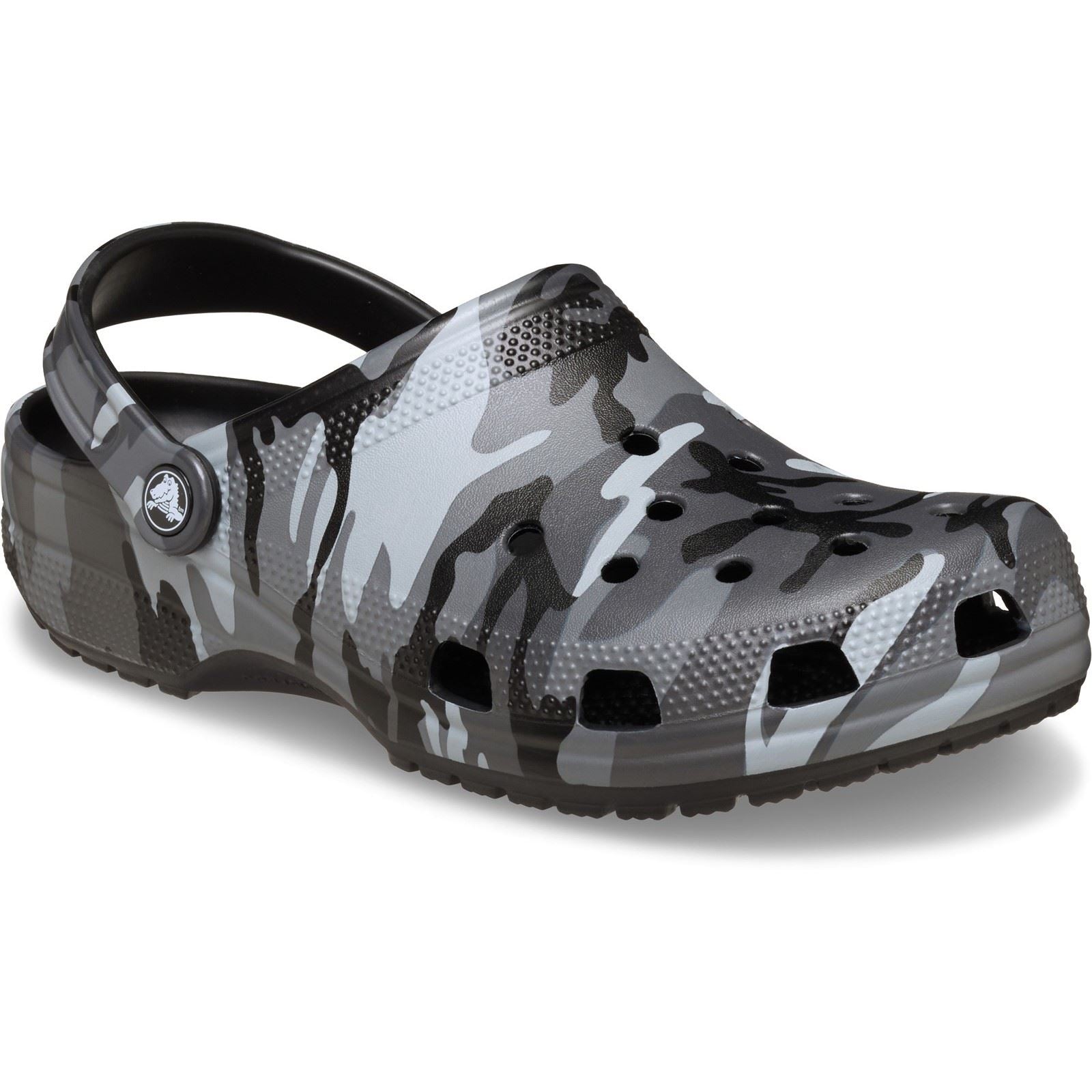 Crocs Classic Camouflage Clog Sabots En Thermoplastique Pour Hommes Noirs/Gris Ardoise