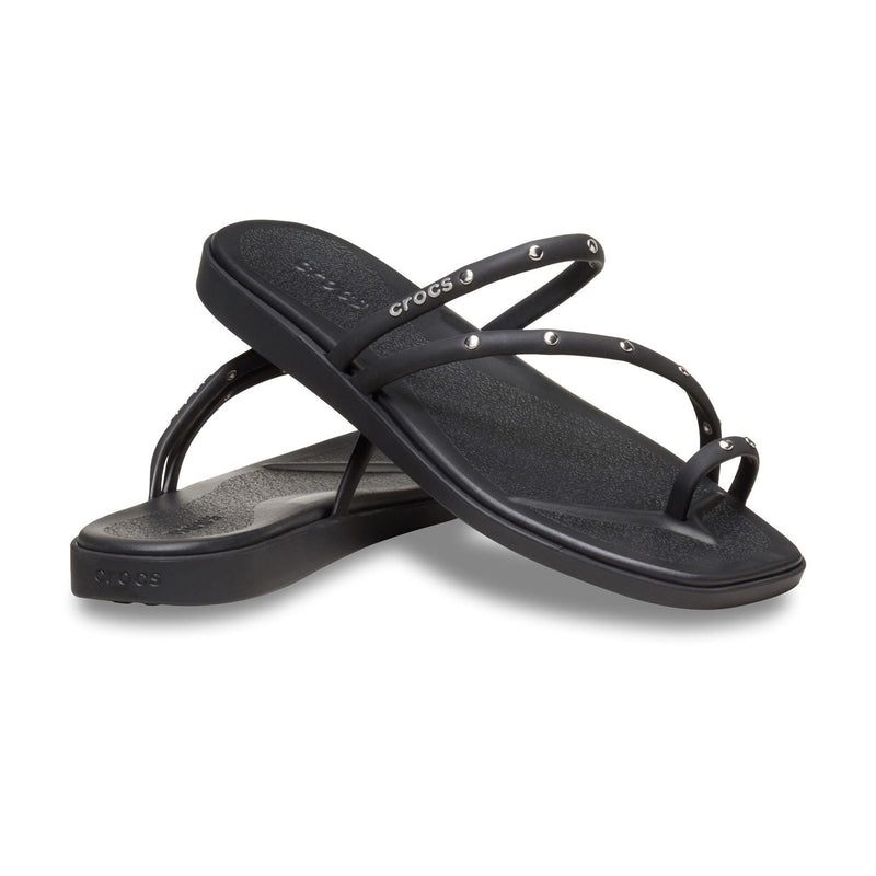Crocs Miami Studded Toe Loop Sandales Noires En Thermoplastique Pour Femmes