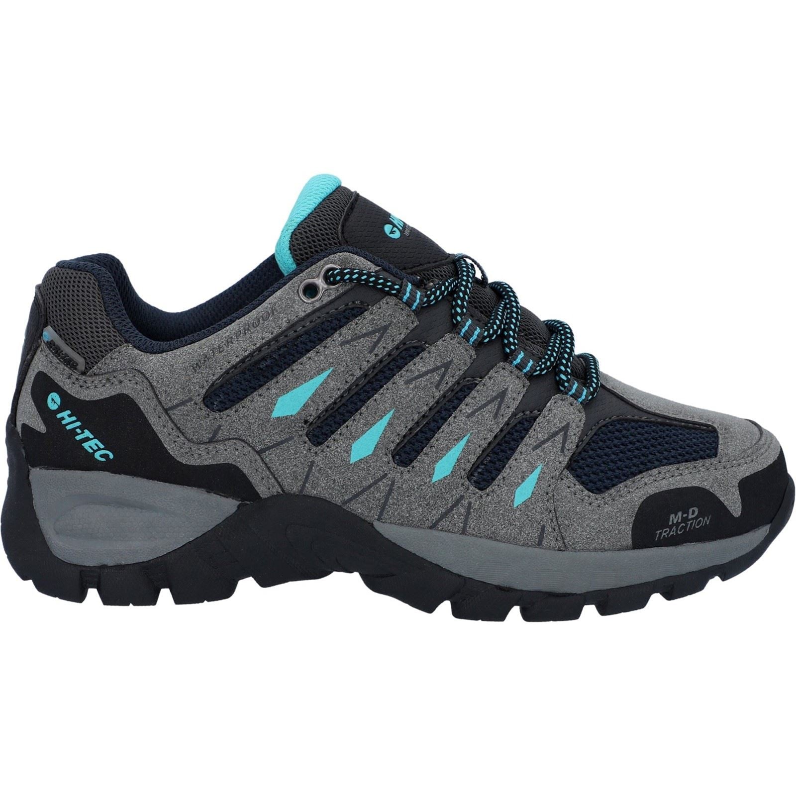 Hi-Tec Corzo Low Bottes De Randonnée Pour Femmes En Suède Pu Gris Frais/bleu Marine/curaçao