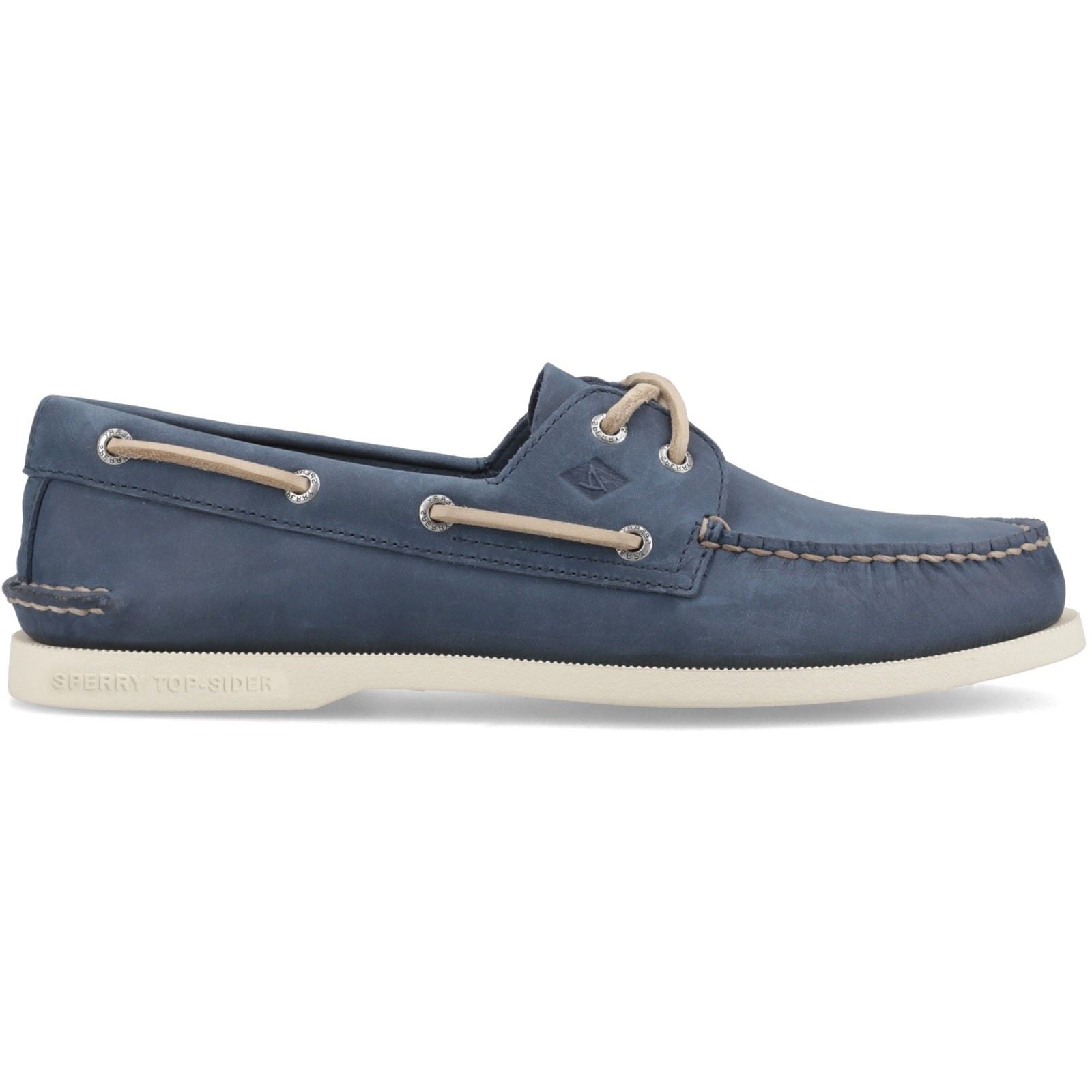 Sperry Authentic 2 Eye Boat Chaussures De Bateau Pour Hommes En Cuir Navy