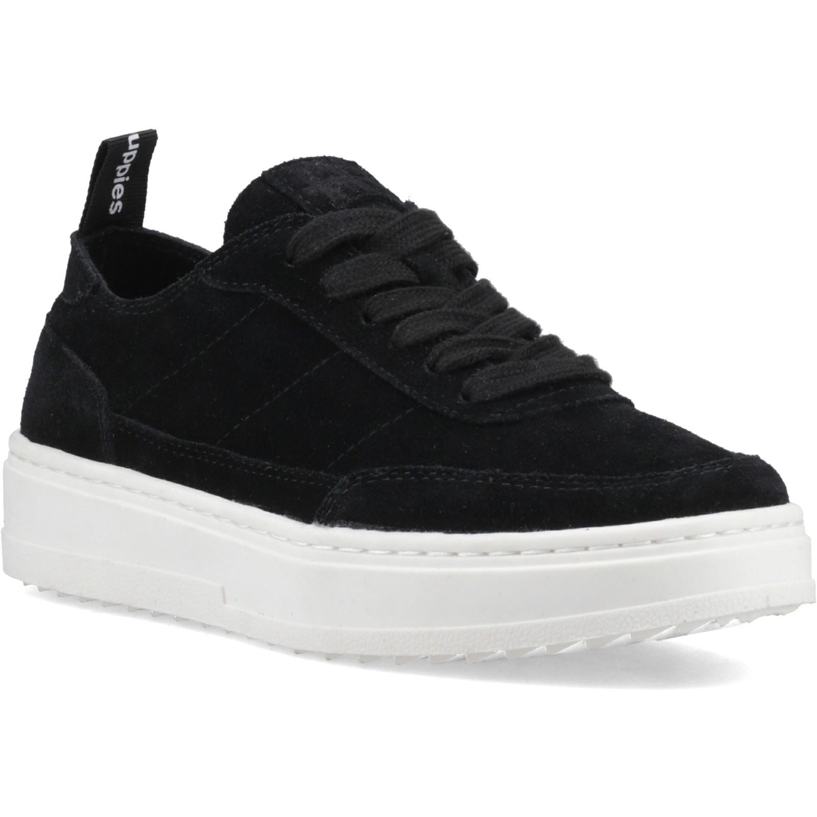 Hush Puppies Nesta Baskets Noires En Cuir Pour Femmes