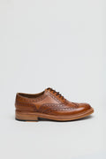 Ben Sherman Sugarman Brogue Chaussures En Cuir Marron À Lacets Pour Homme