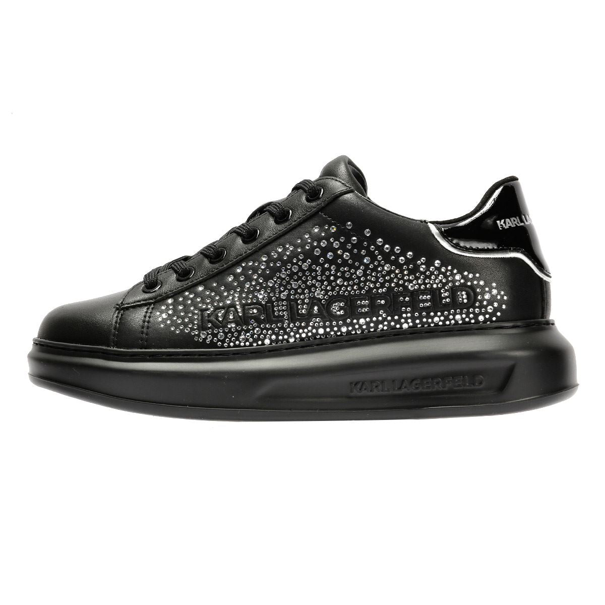 Karl Lagerfeld Kapri Konstellation Baskets Noires En Cuir Pour Femmes