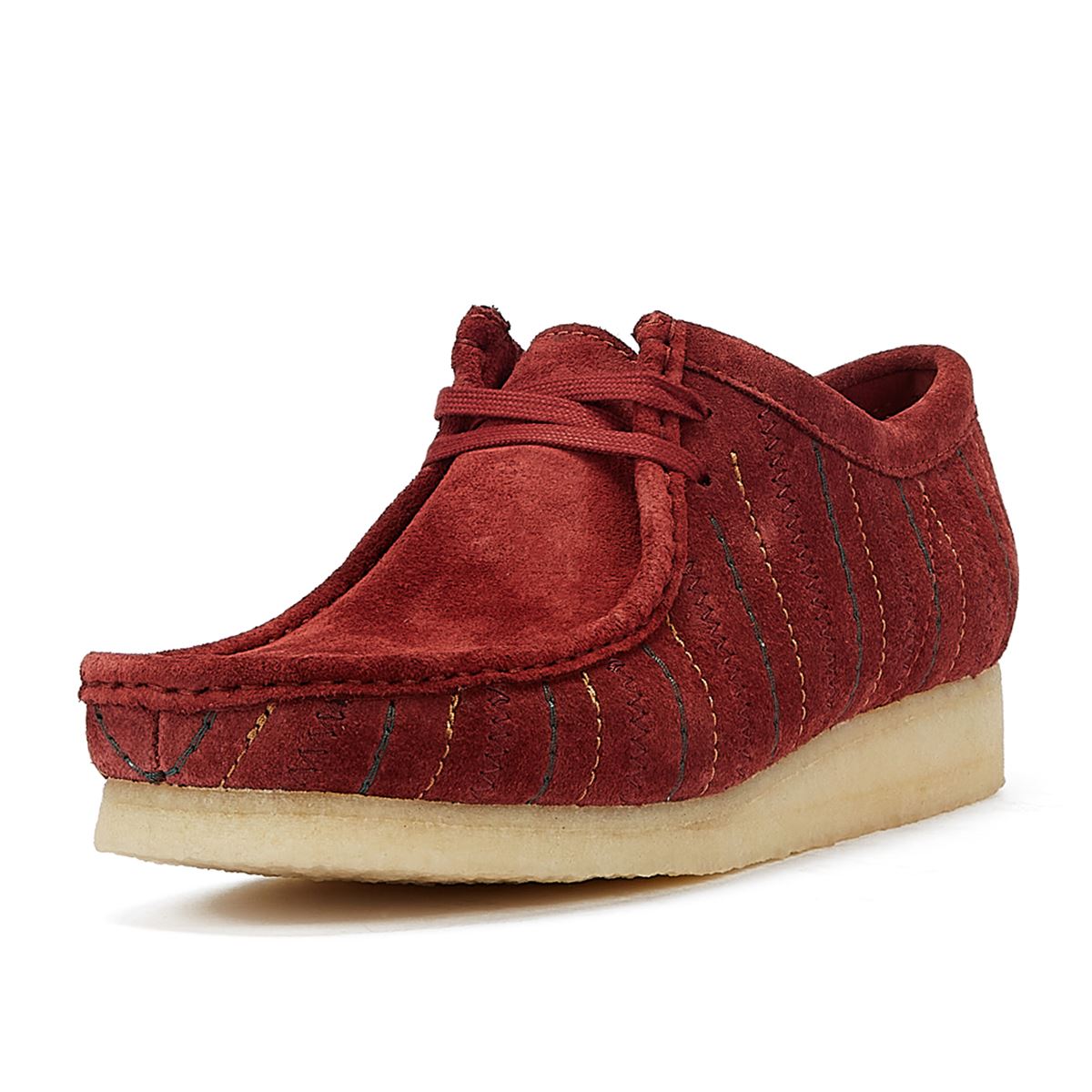 Clarks Originals Chaussures À Lacets Pour Hommes En Cuir Bordeaux Originals Wallabee.