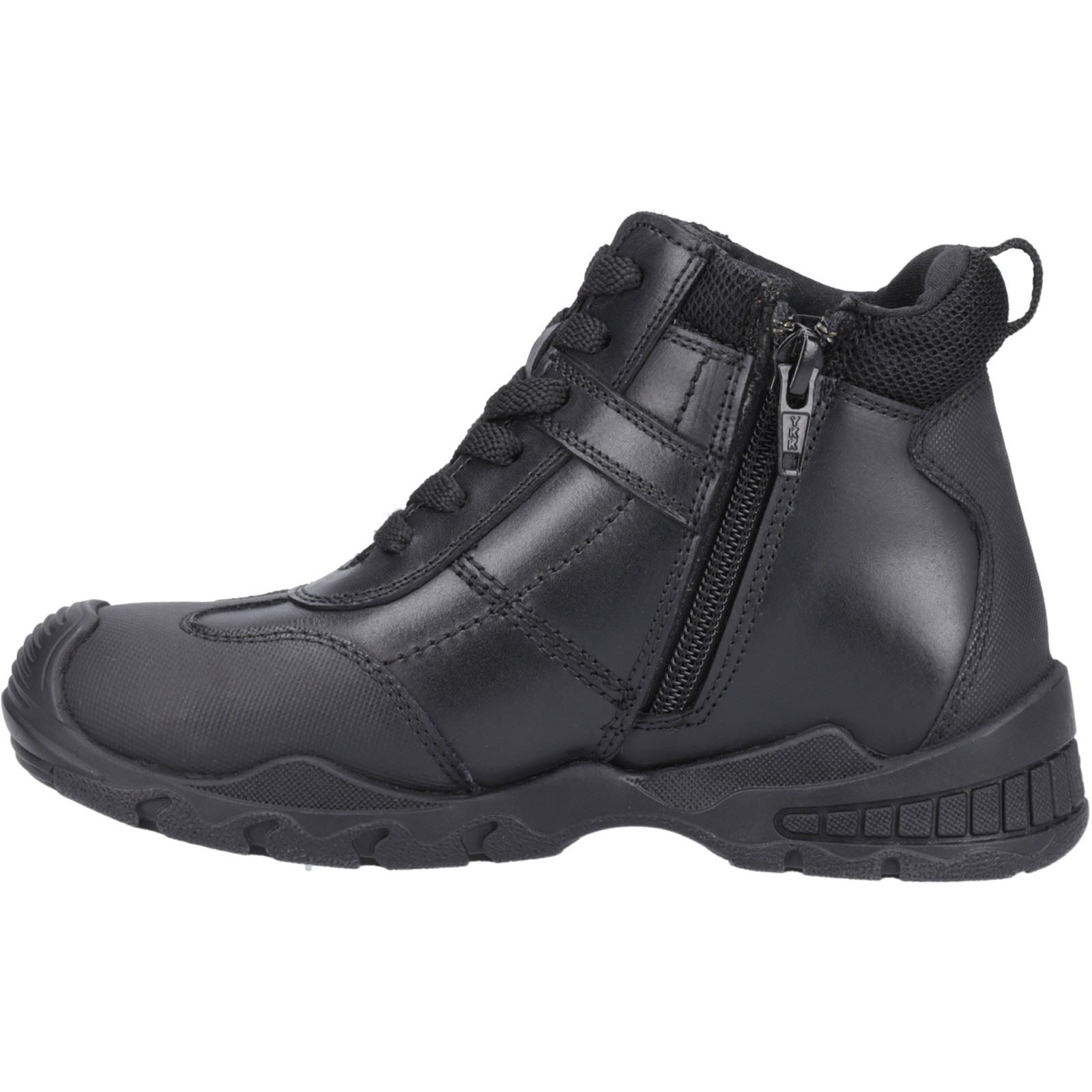 Hush Puppies Titus JNR Bottes Noires En Cuir Pour Garçons