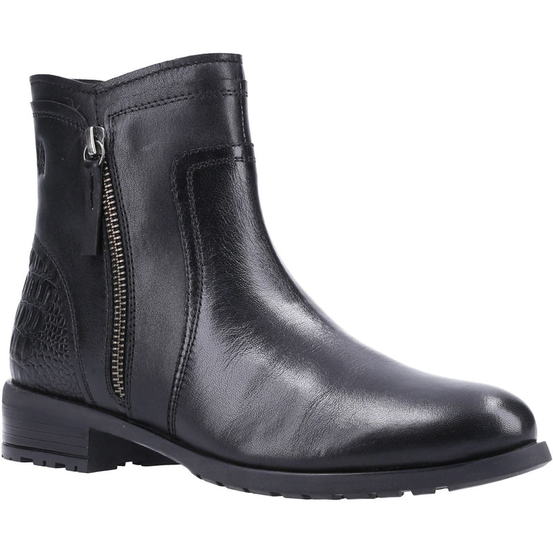 Hush Puppies Scarlett Bottes Noires En Cuir Pour Femmes